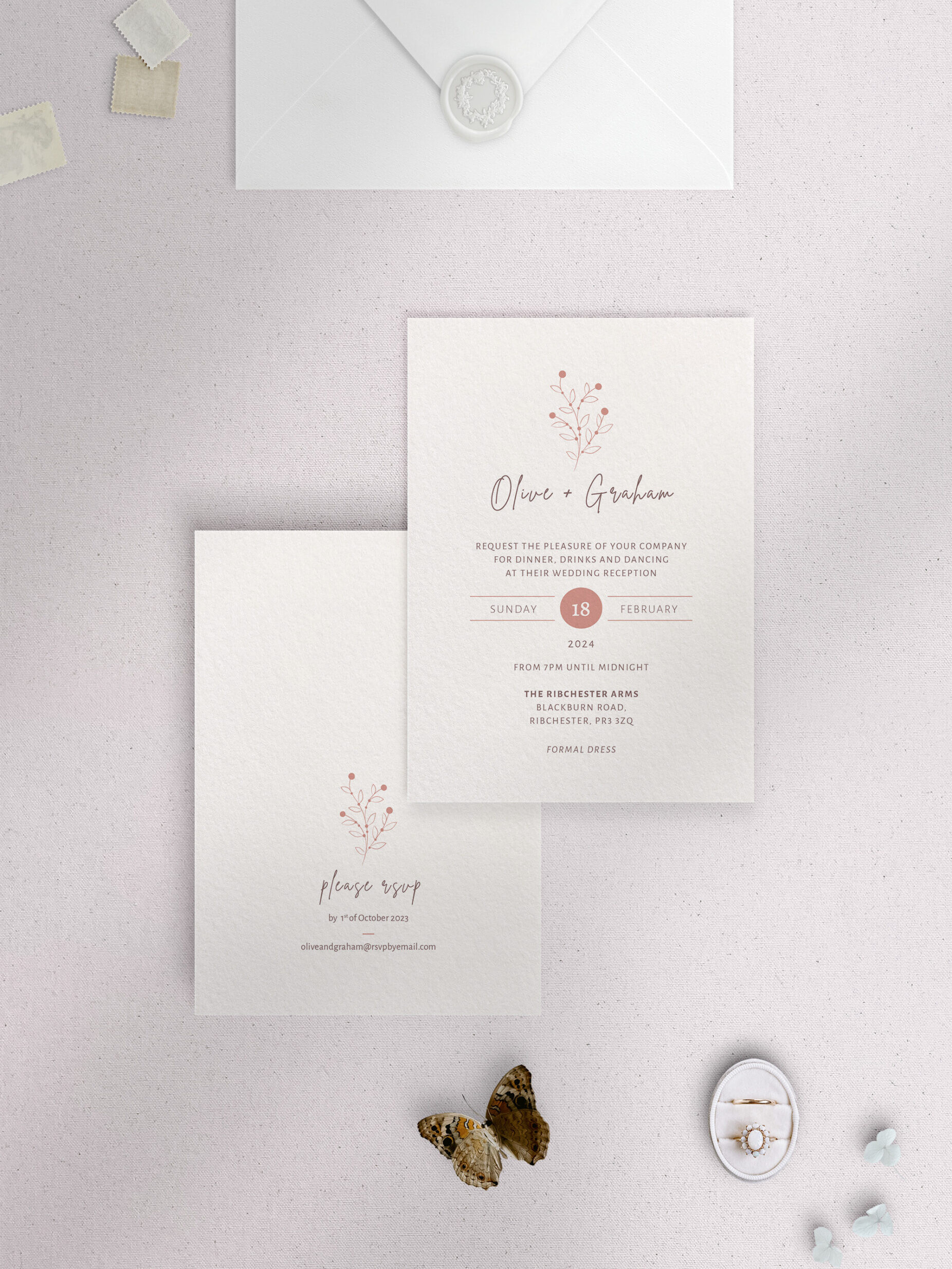 Berry Bloom - Summer - Wedding Reception Invitation