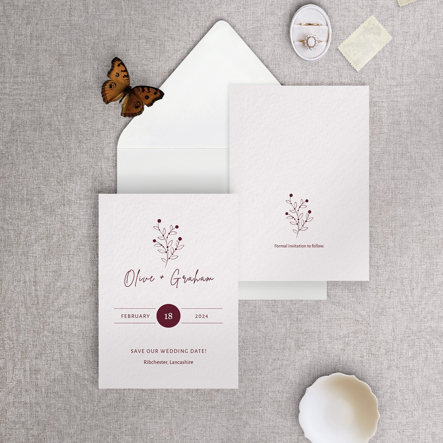 Berry Bloom in Autumn - Save the Date Card - A6