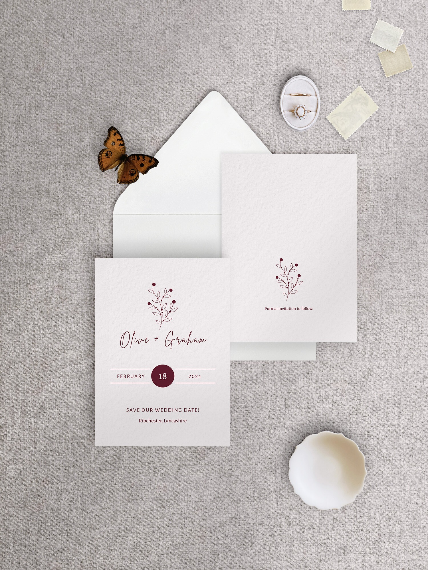 Berry Bloom in Autumn - Save the Date Card - A6