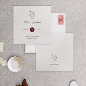 Berry Bloom in Autumn - Save the Date Card - SQ