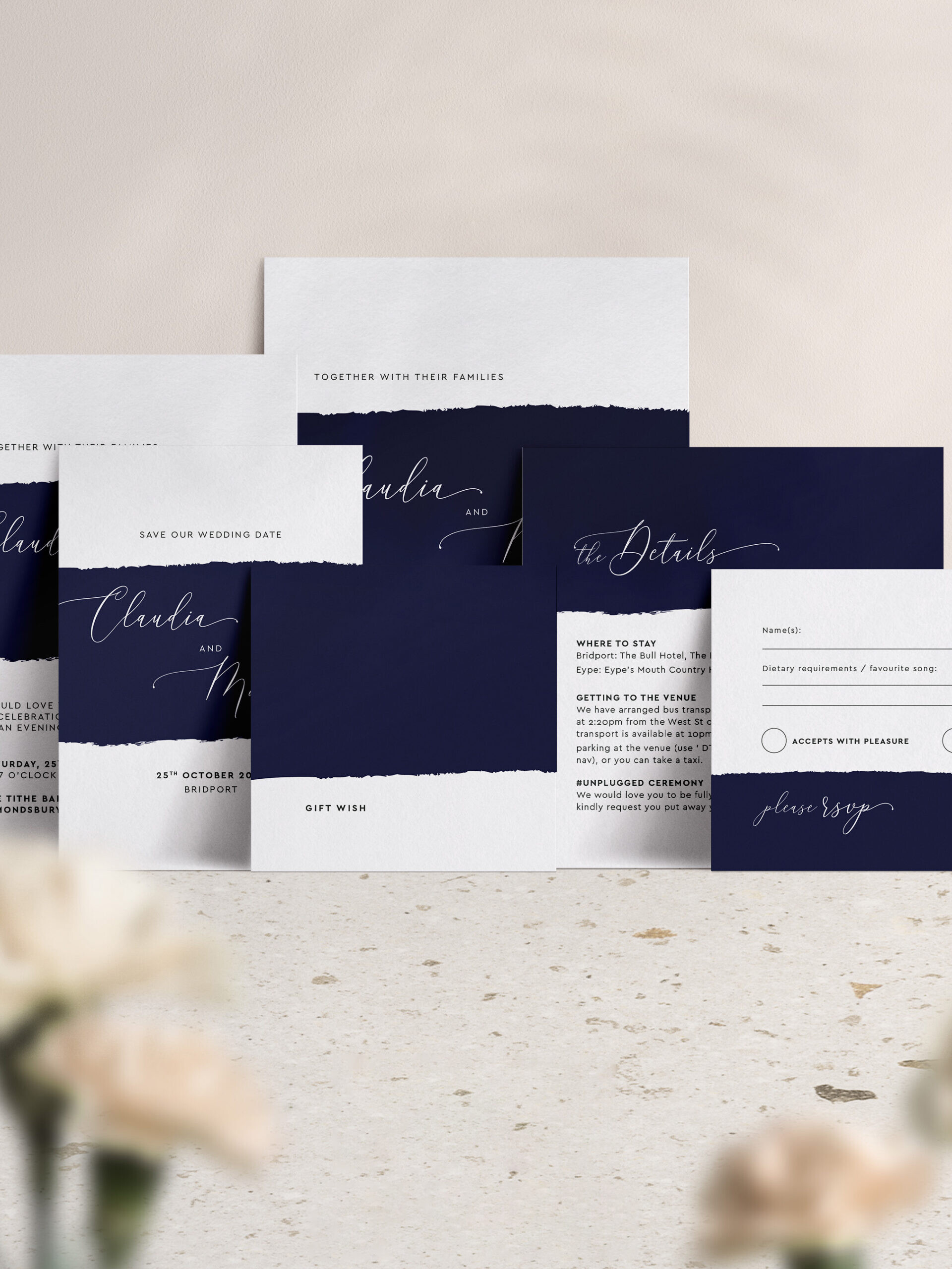 Simplicity Stripe Collection in Midnight Blue