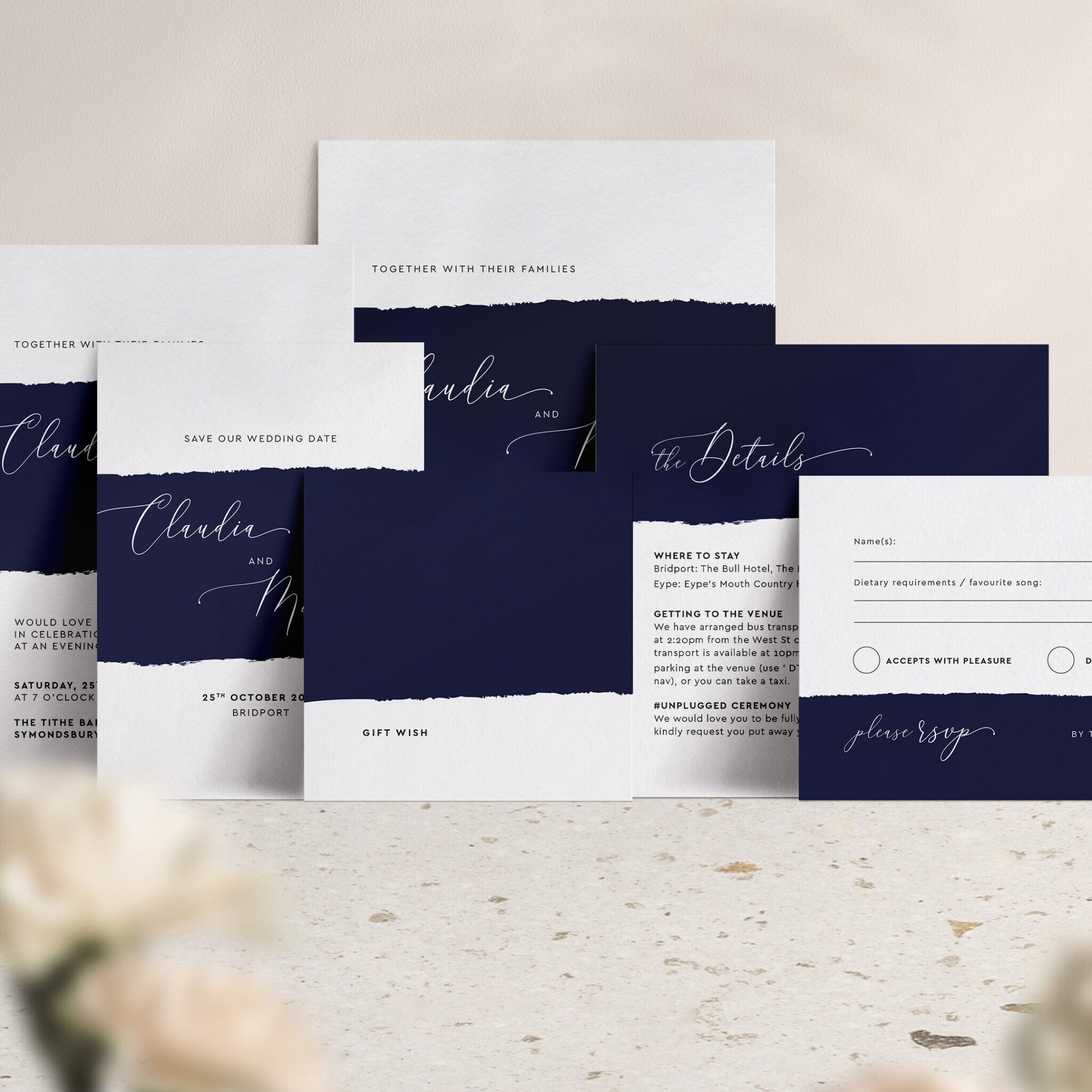 Simplicity Stripe Collection in Midnight Blue