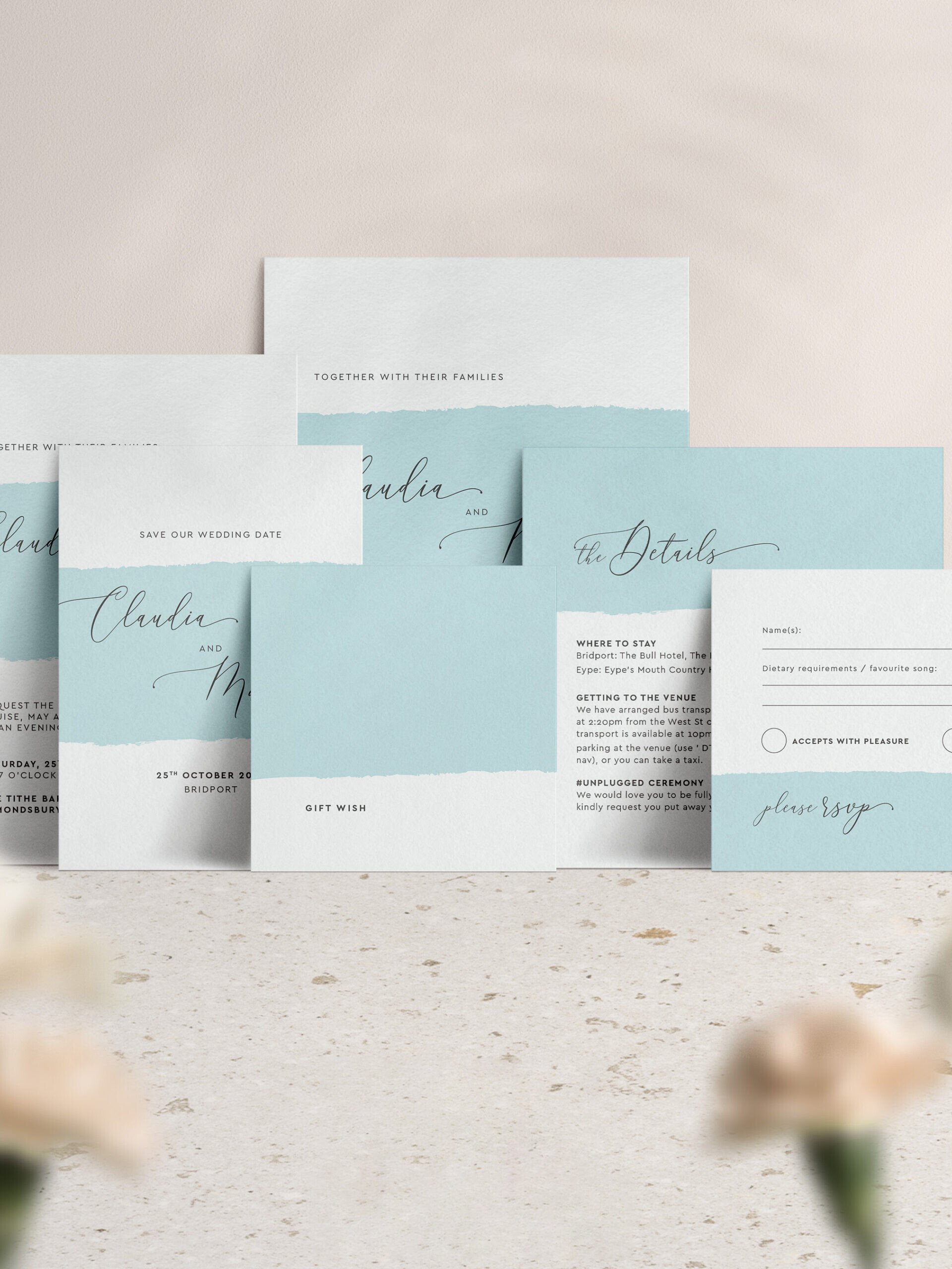Simplicity Stripe Collection in Soft Aqua