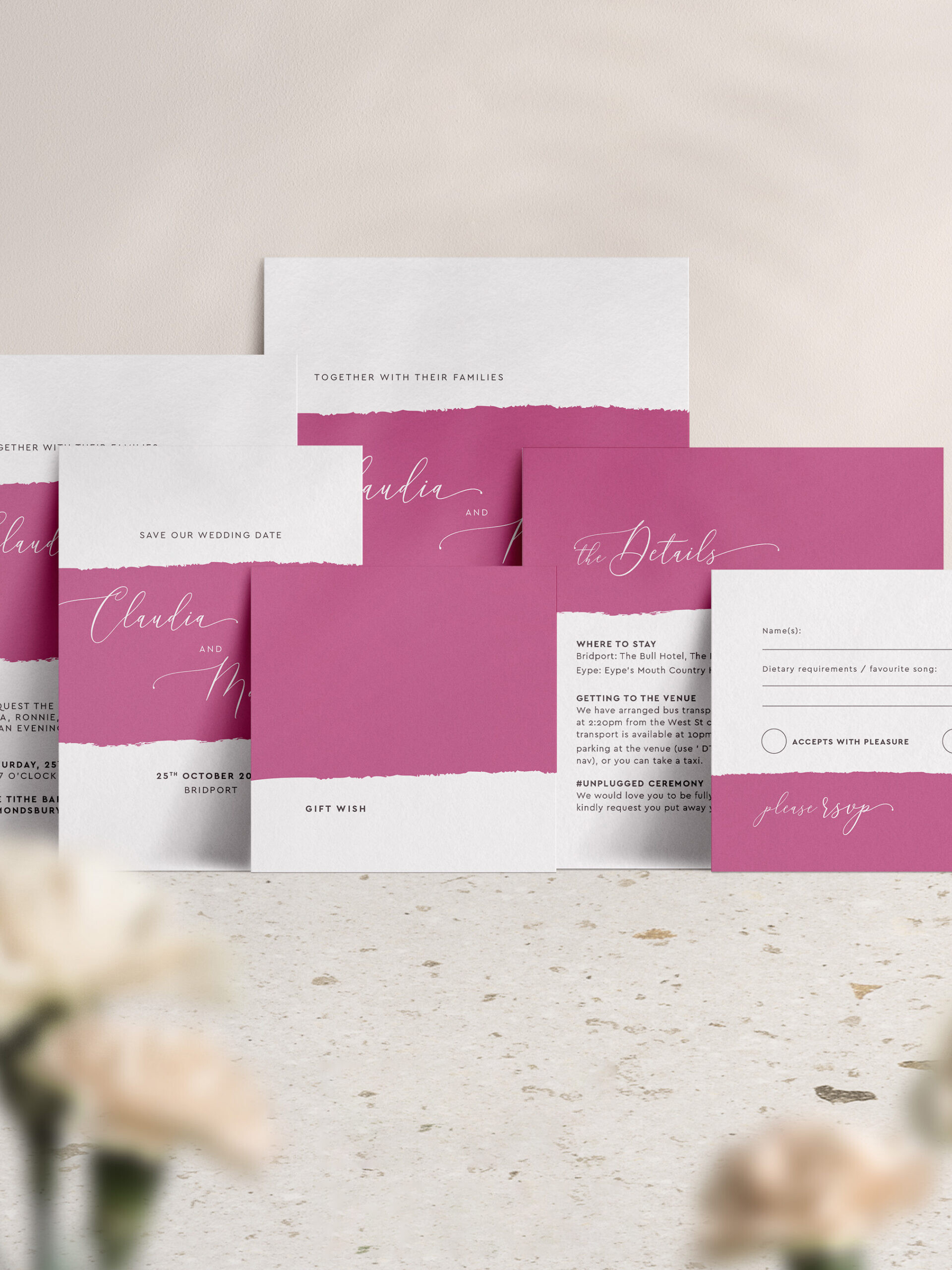 Simplicity Stripe Collection in Raspberry Pink