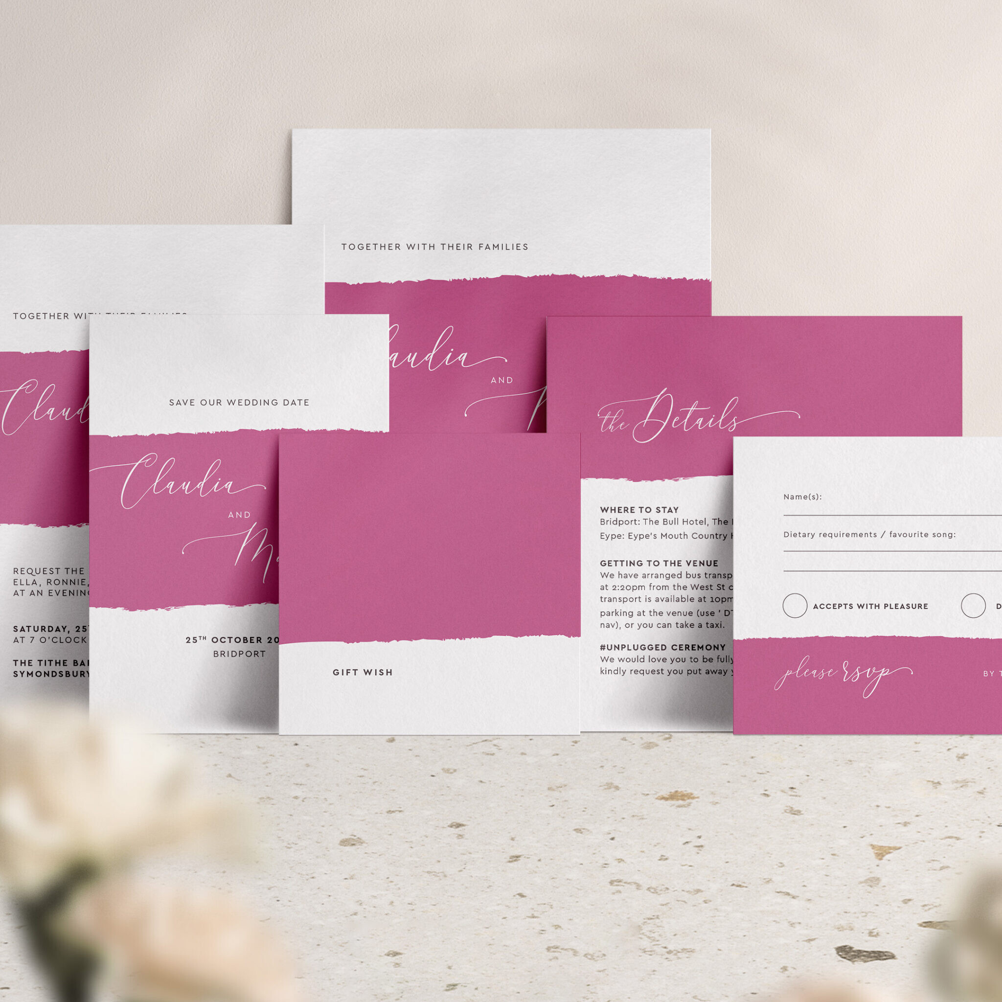 Simplicity Stripe Collection in Raspberry Pink