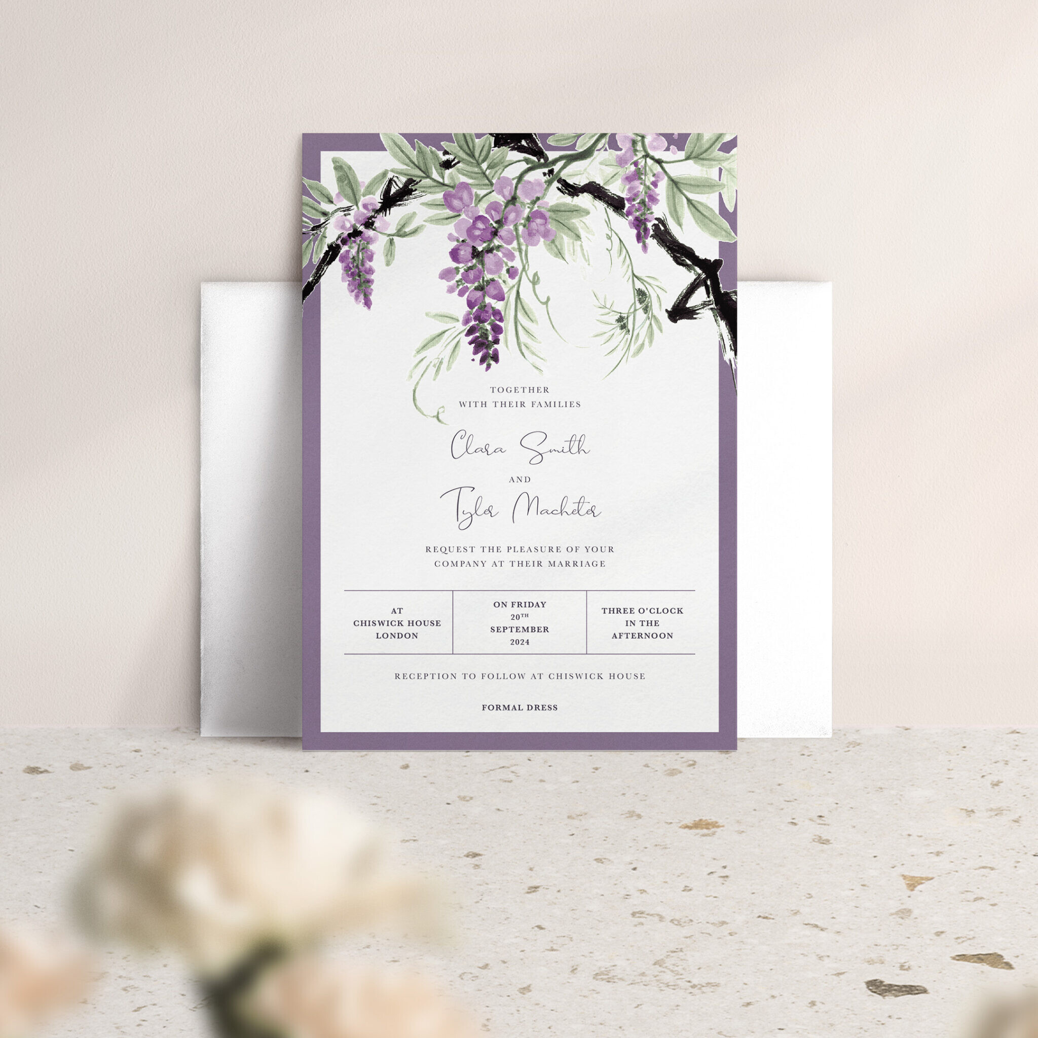 Wisteria Falls in Lilac and Plum