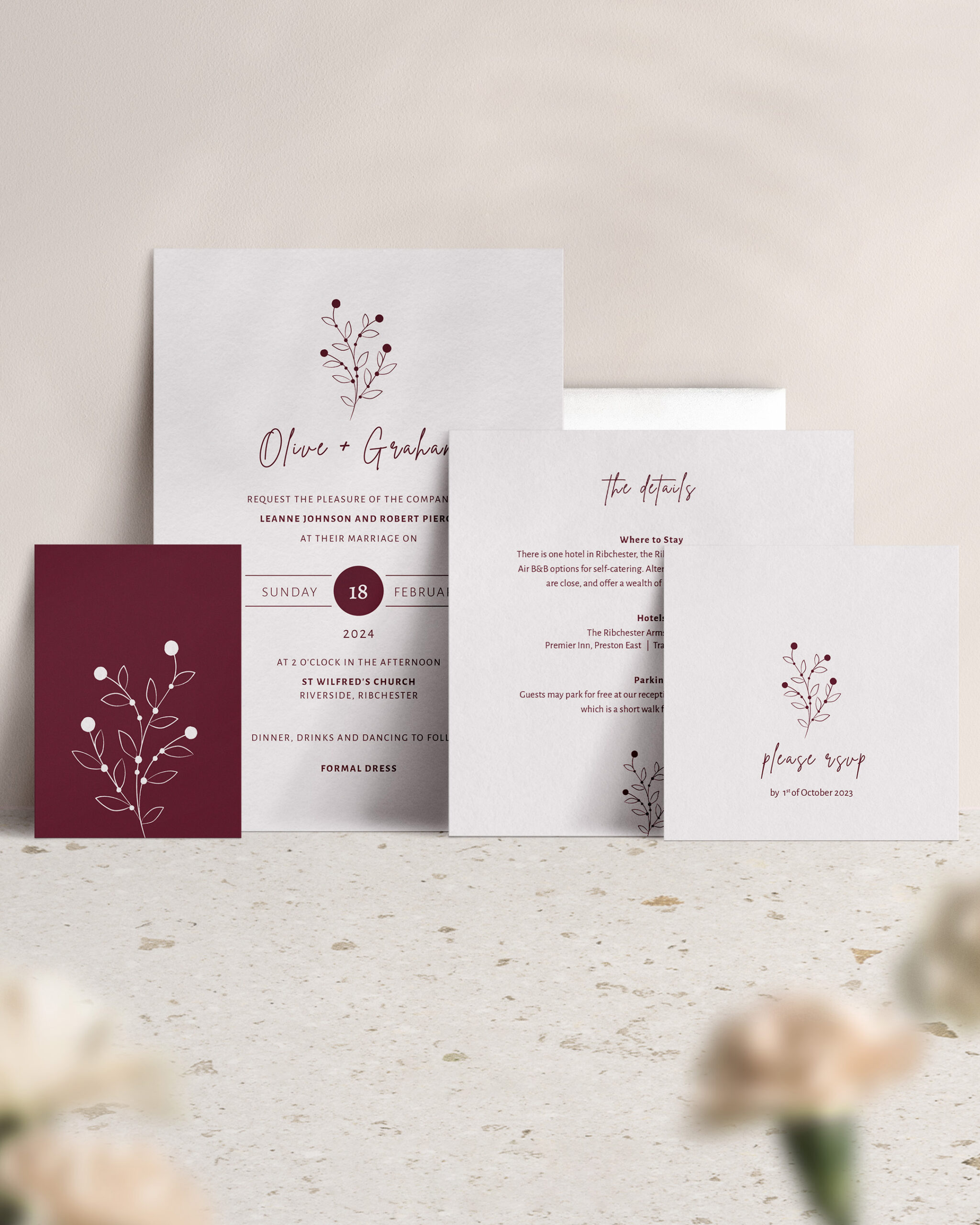 Berry Bloom in Autumn - Wedding Invitation Suite