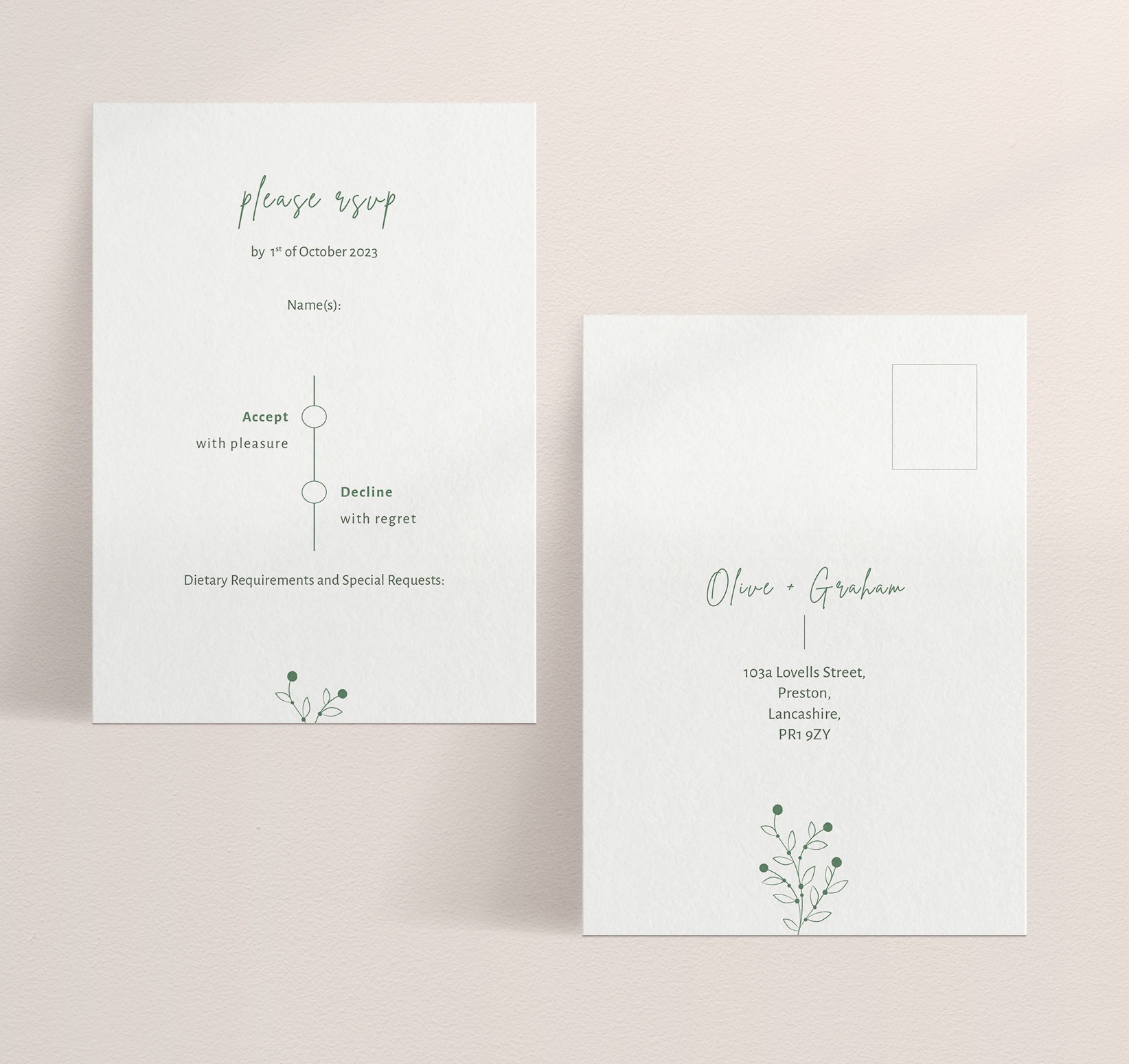 Berry Bloom in Spring - Wedding RSVP Postcard