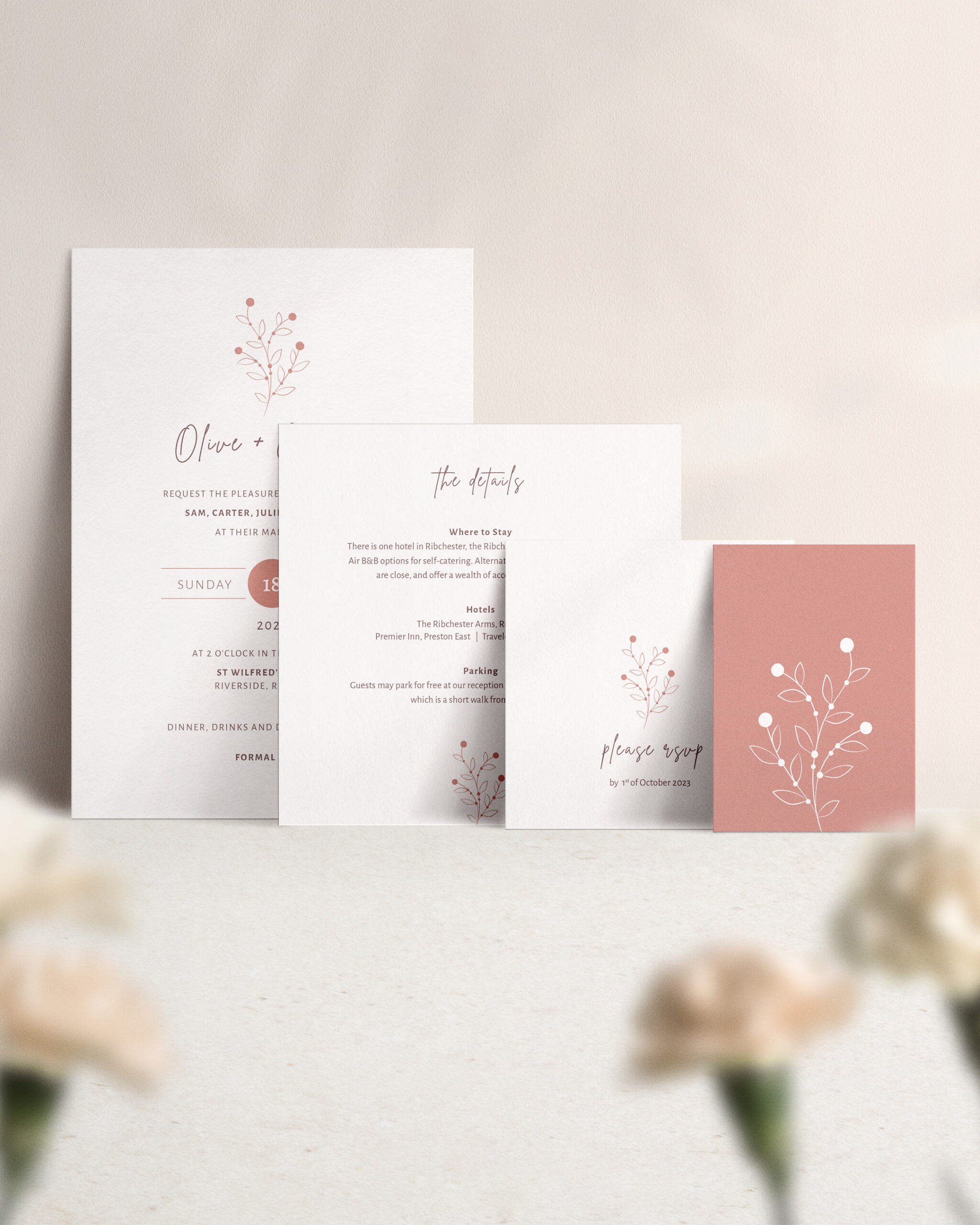 Berry Bloom in Summer - Wedding Invitation Stationery Suite