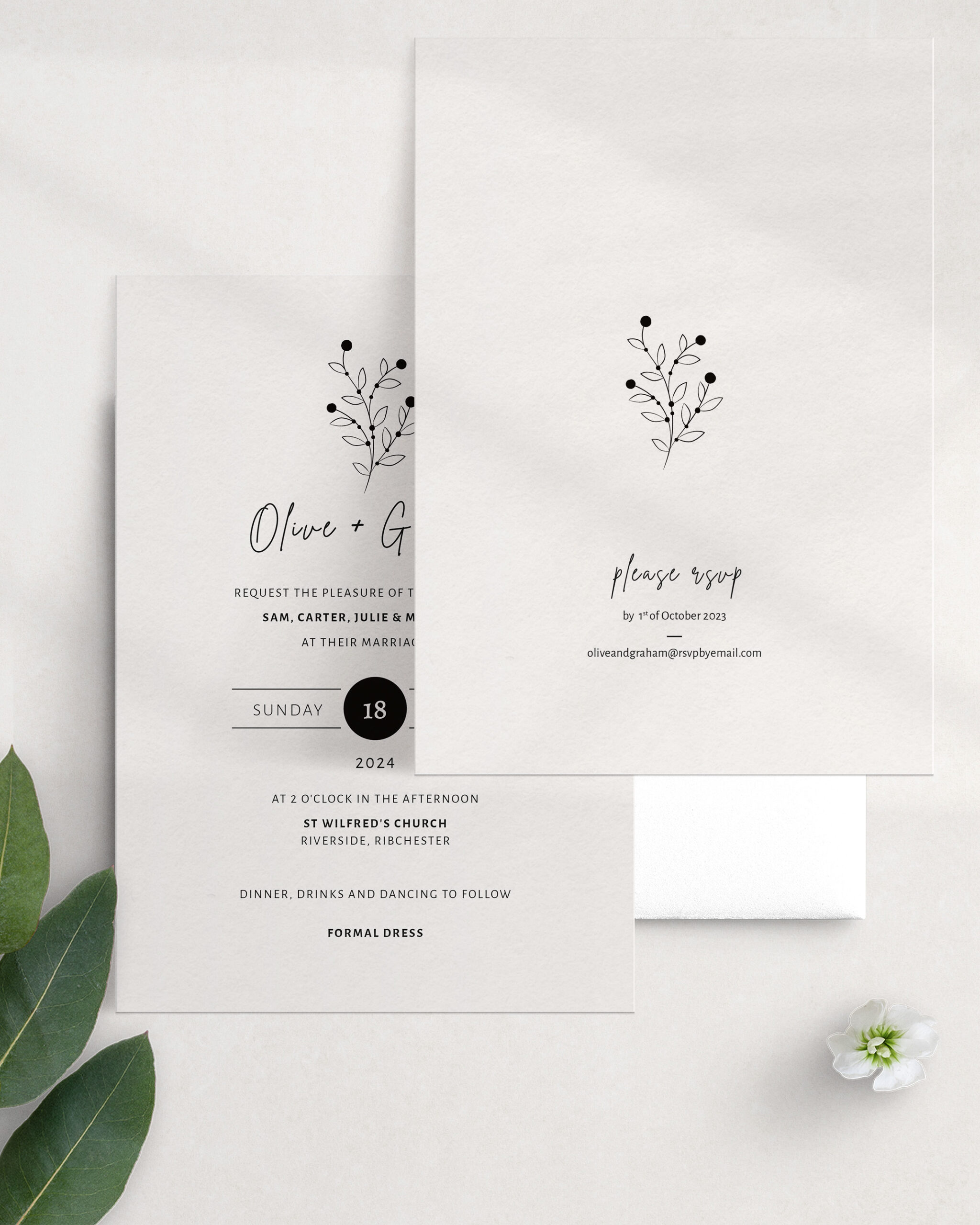 Berry Bloom in Winter - Wedding Invitation - RSVP Reverse
