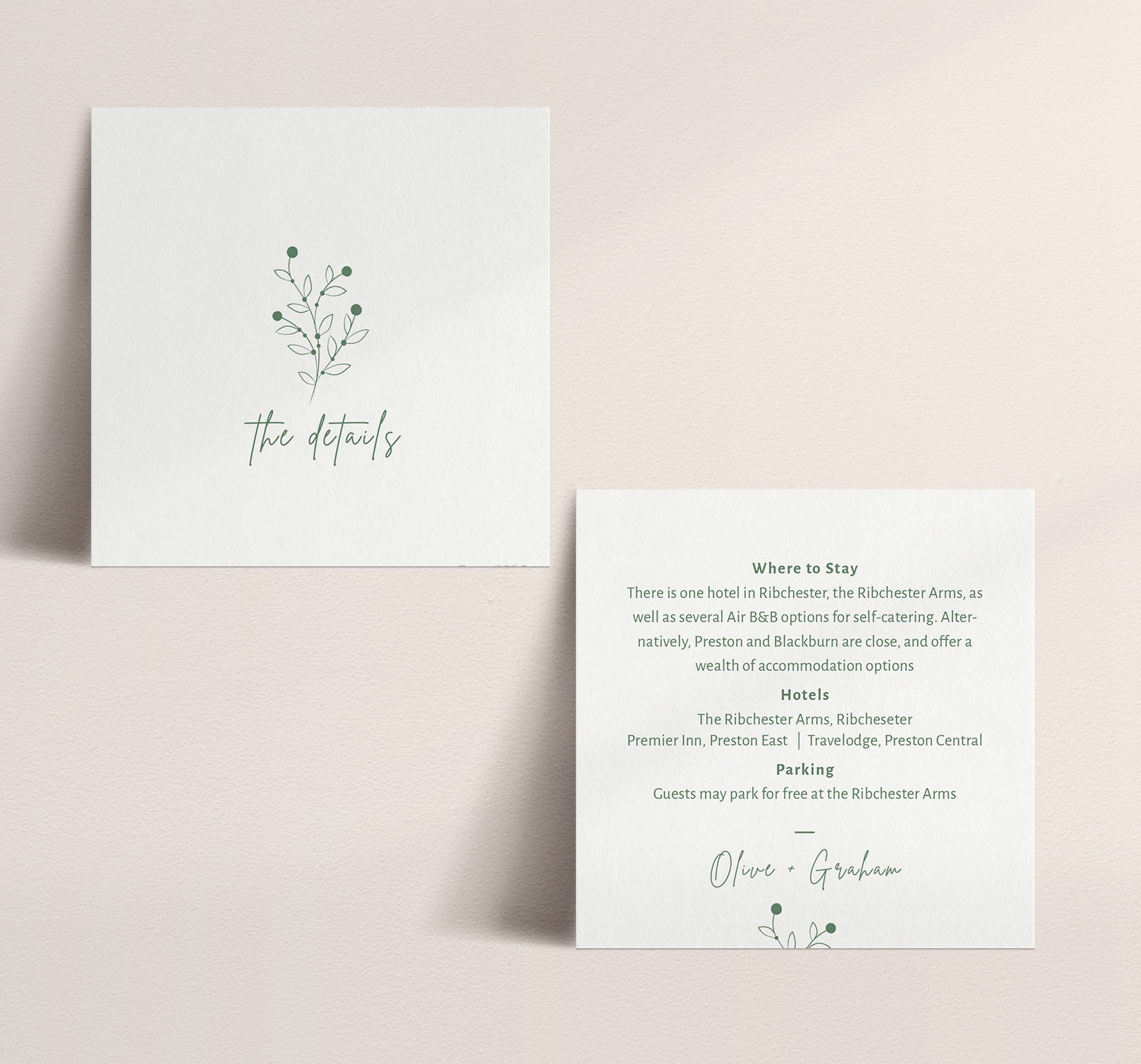 Berry Bloom in Spring - Wedding Information Card - Small