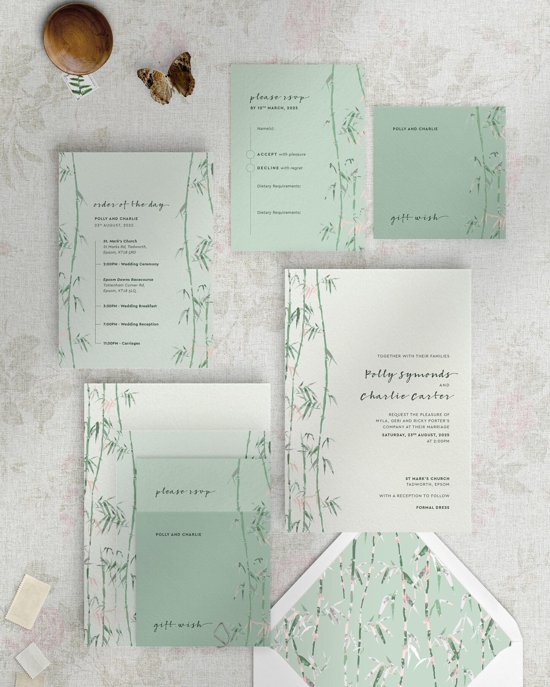 Bamboo - Zen - Wedding Invitation Suite - Front