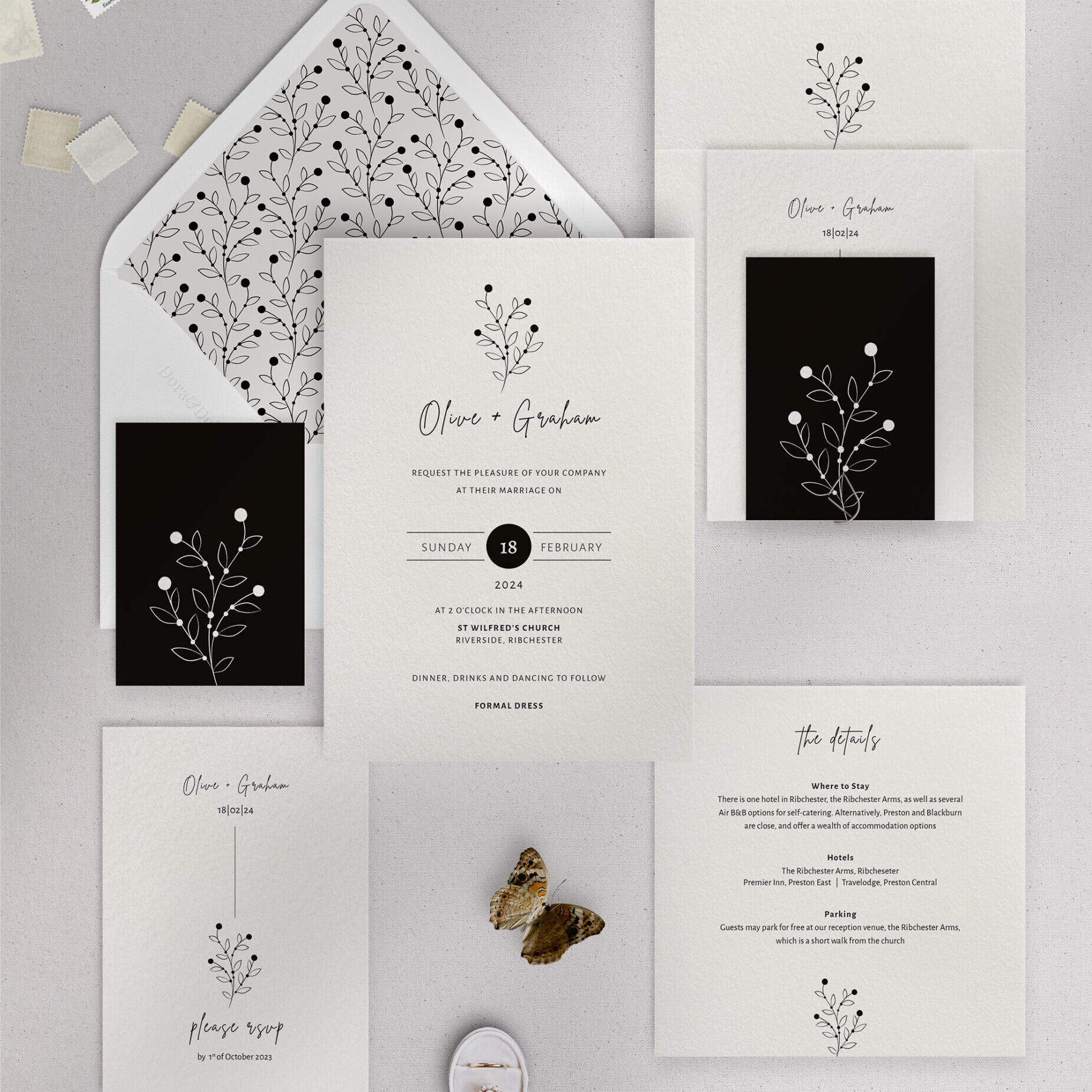 Berry Bloom - Winter - Wedding Invitation Suite