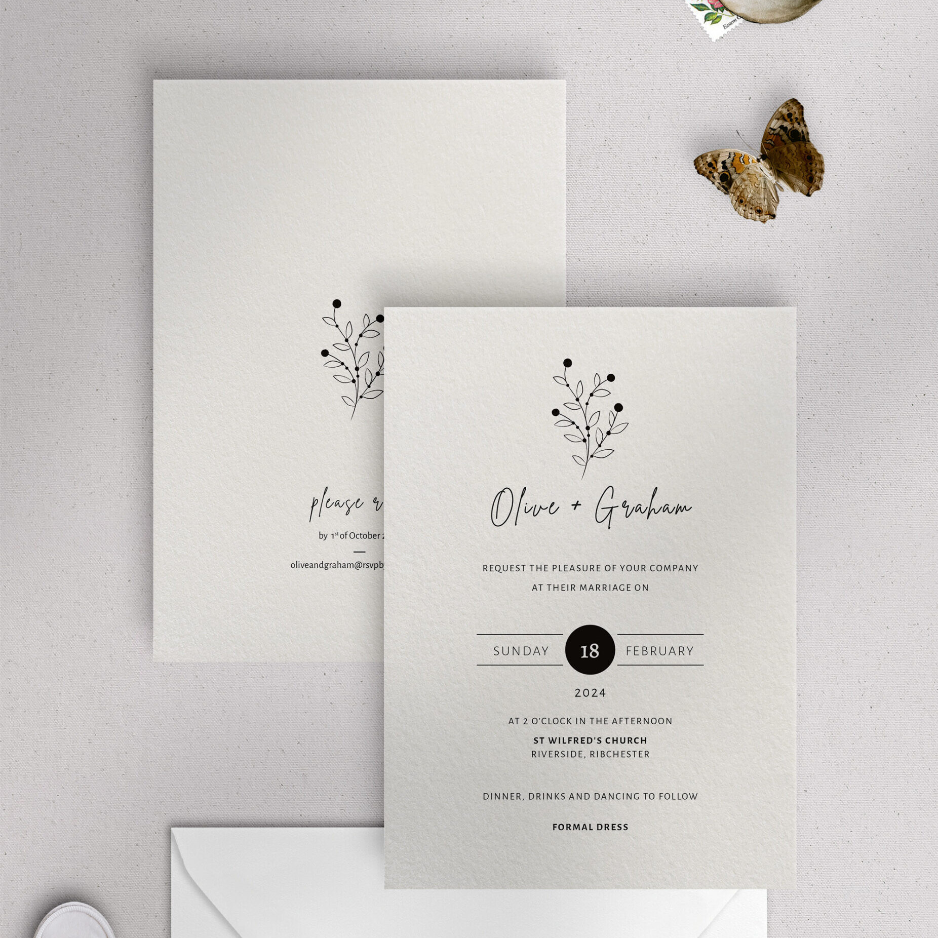 Berry Bloom - Winter - Wedding Invitation