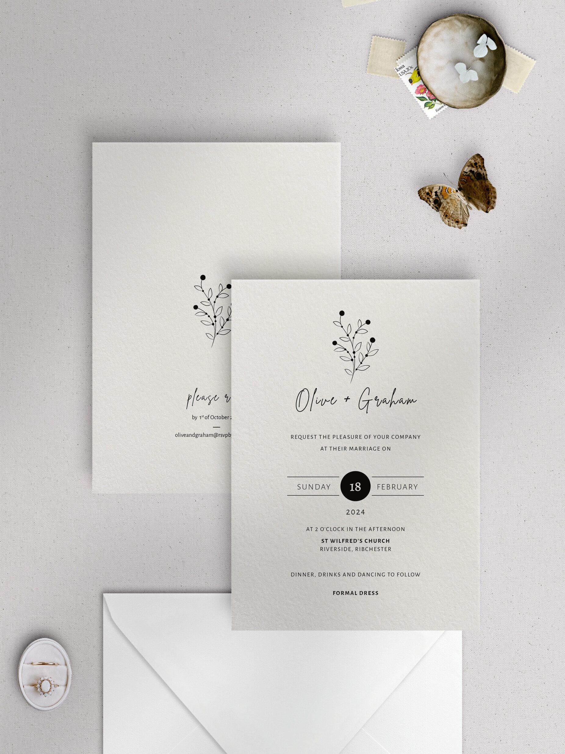 Berry Bloom - Winter - Wedding Invitation
