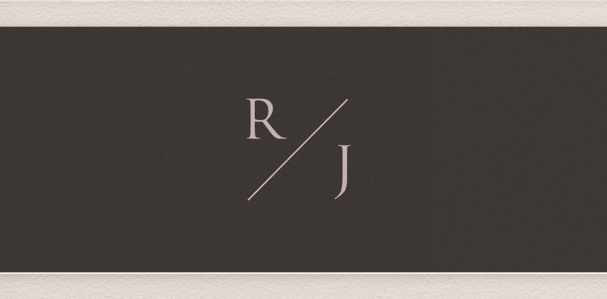 Love Story in Dusky Pink - Personalised Monogram Bellyband in Dark Grey