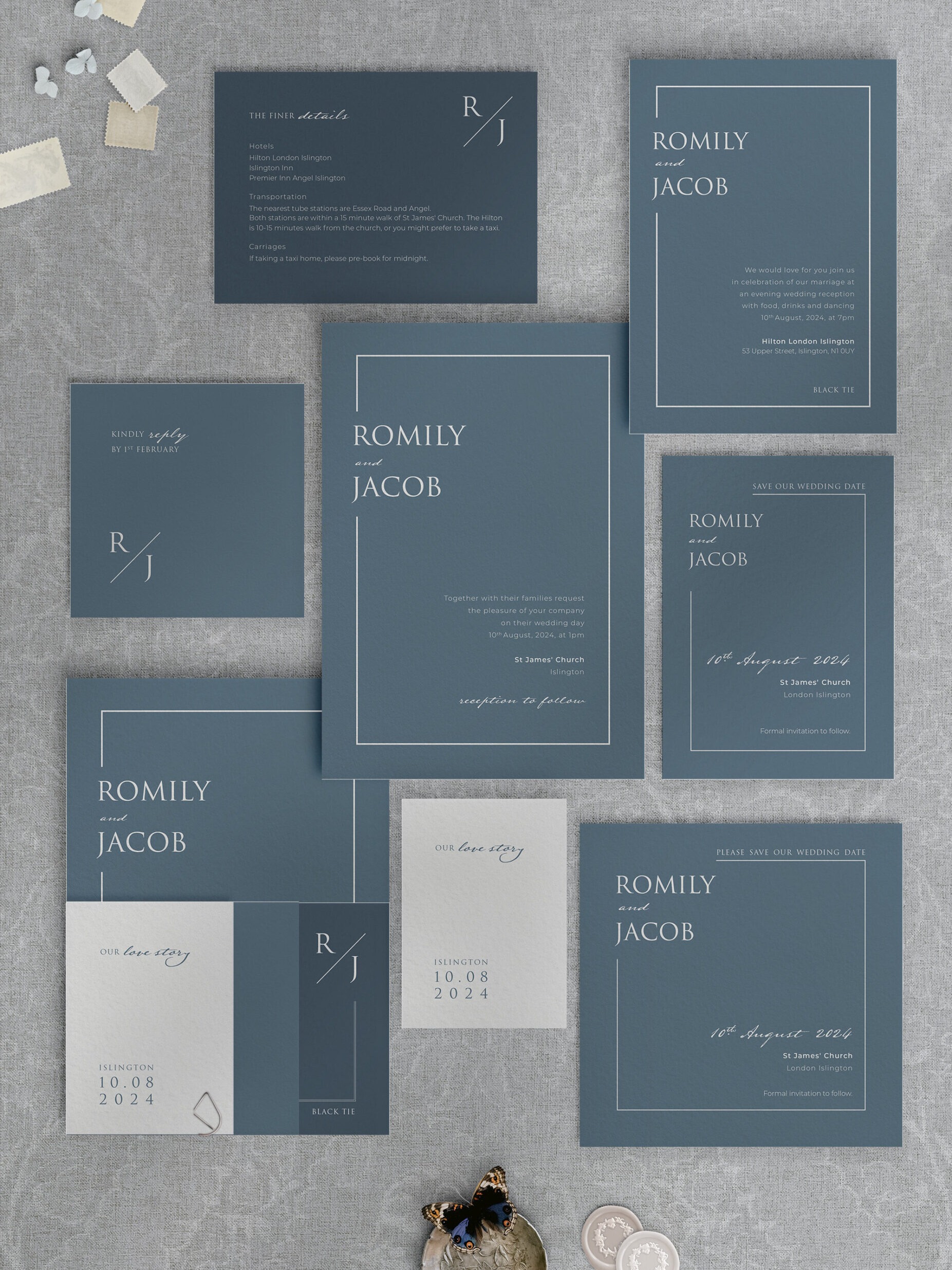 Love Story - Dusky Blue - Stationery Collection