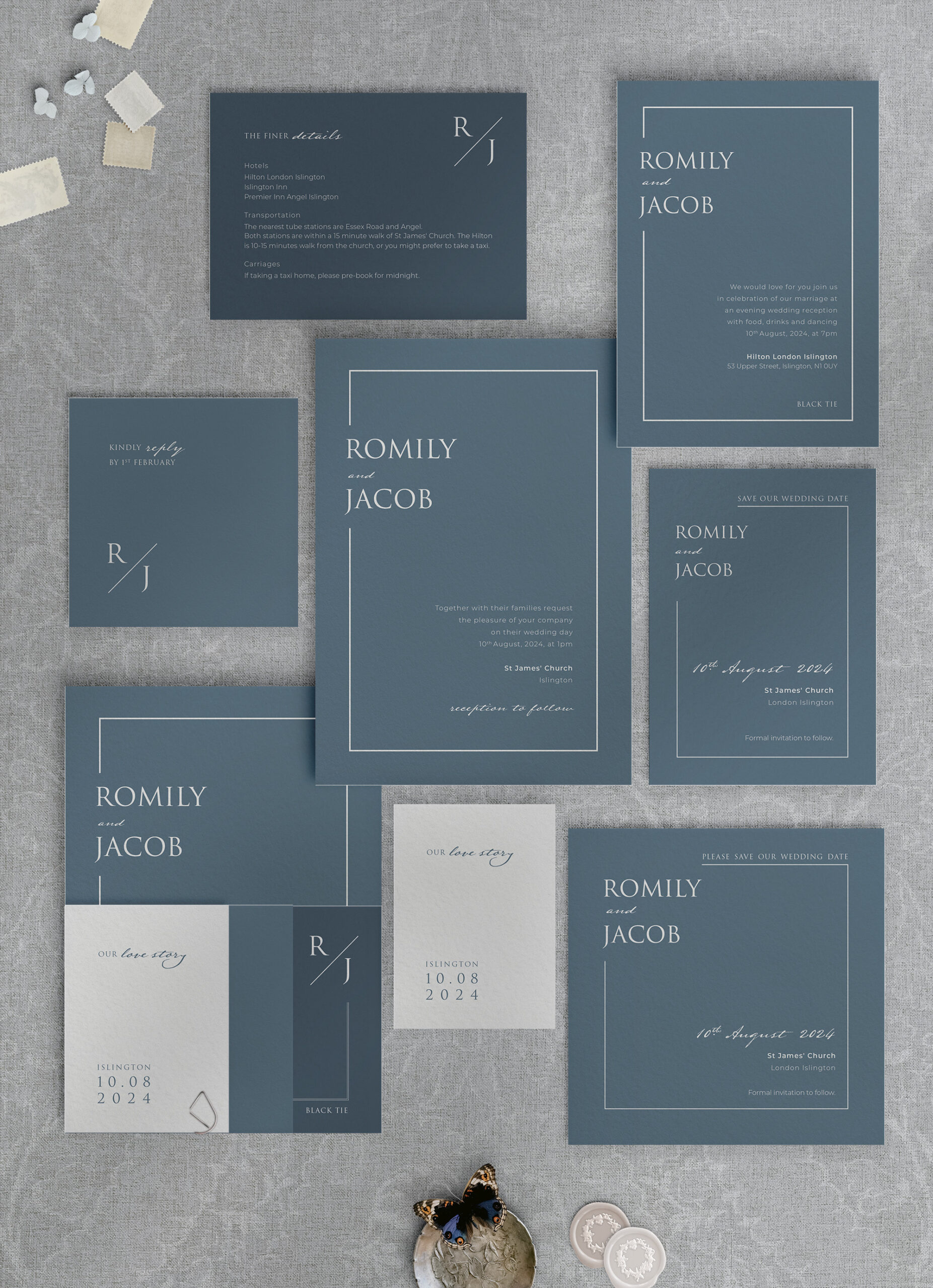 Love Story - Dusky Blue - Stationery Collection