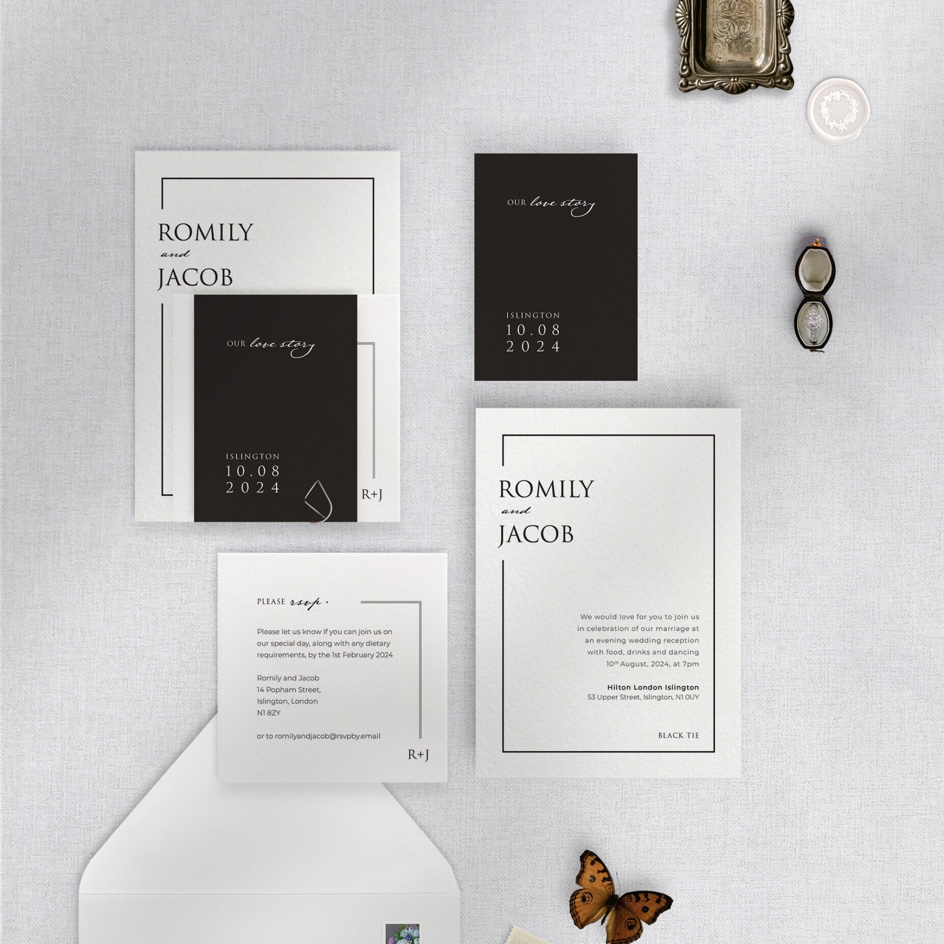 Love Story - Tuxedo - Reception Invitation Suite