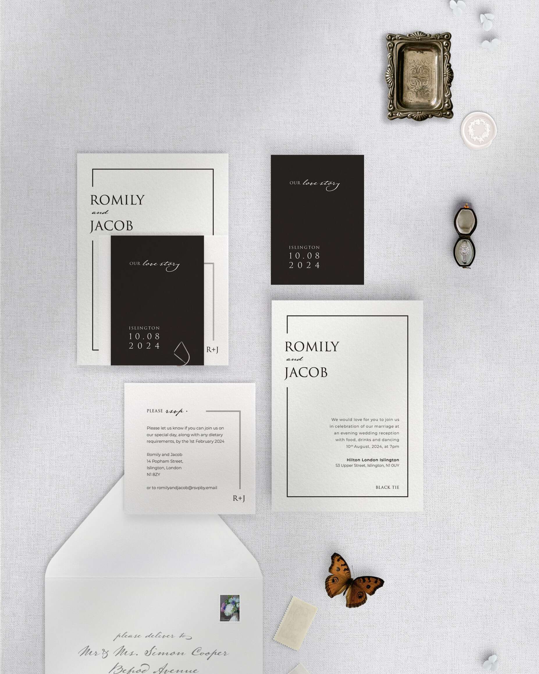 Love Story - Tuxedo - Reception Invitation Suite