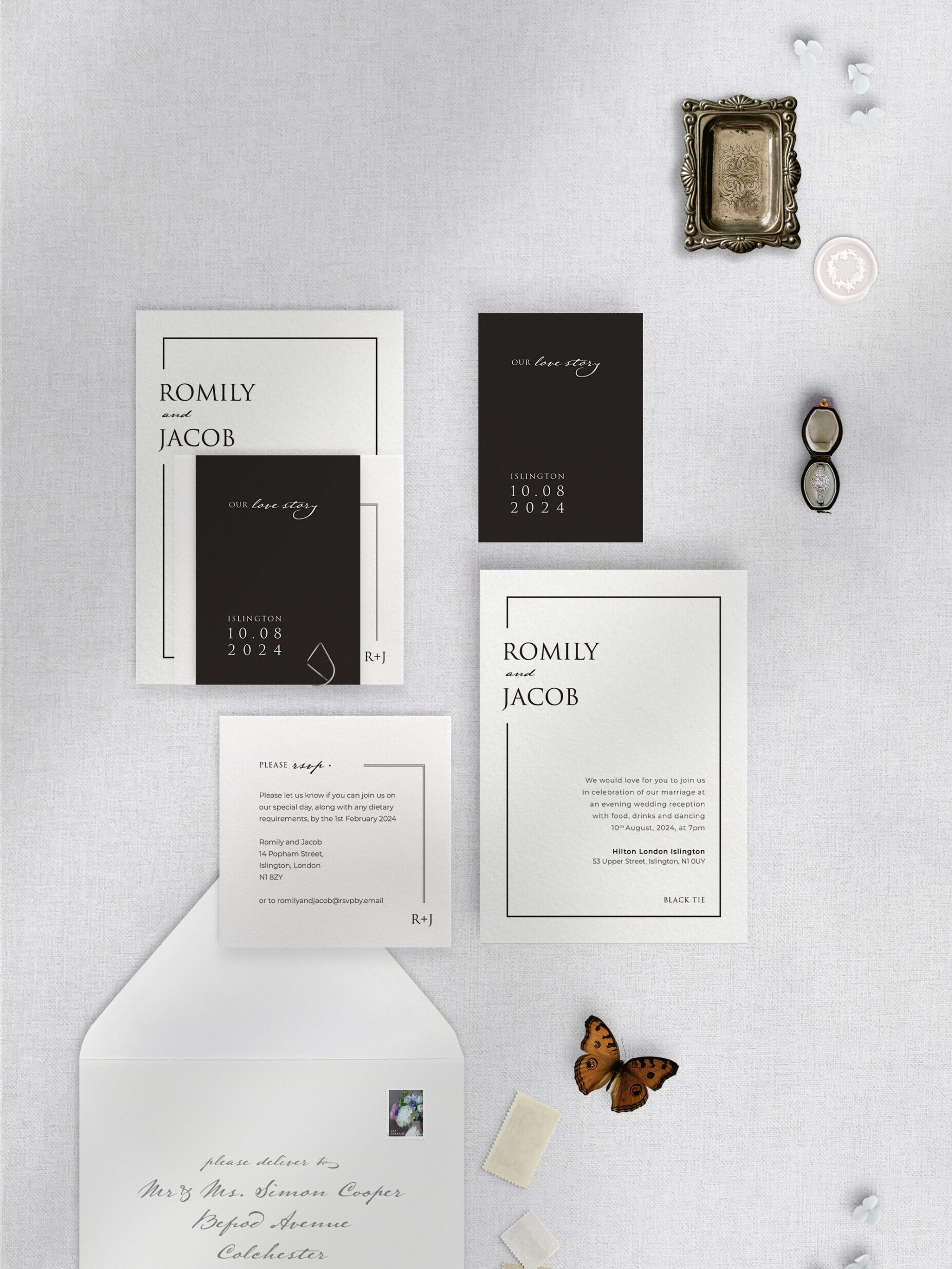 Love Story - Tuxedo - Reception Invitation Suite