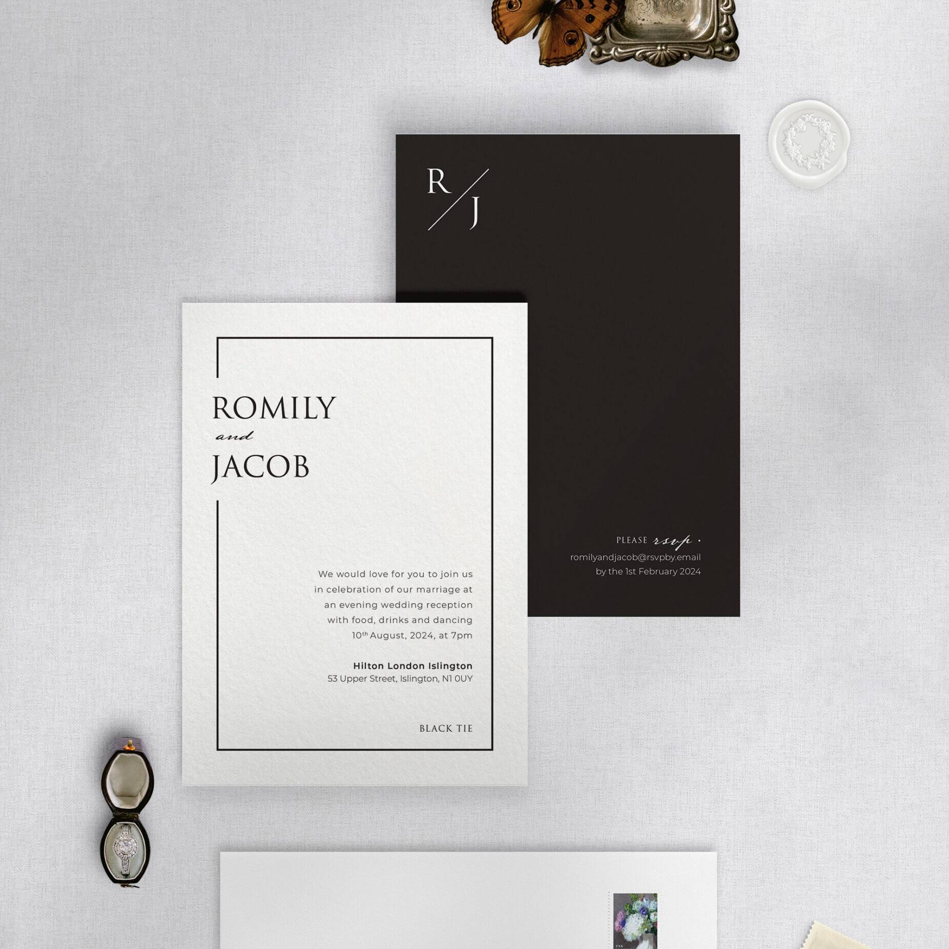 Love Story - Tuxedo - Reception Invitation