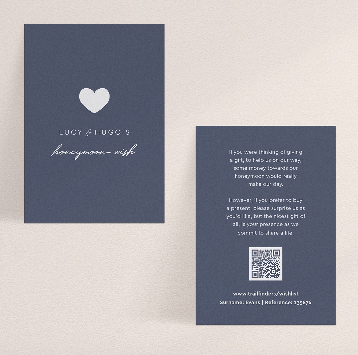 Modern Romance - Blue Wedding Gift Wish Card