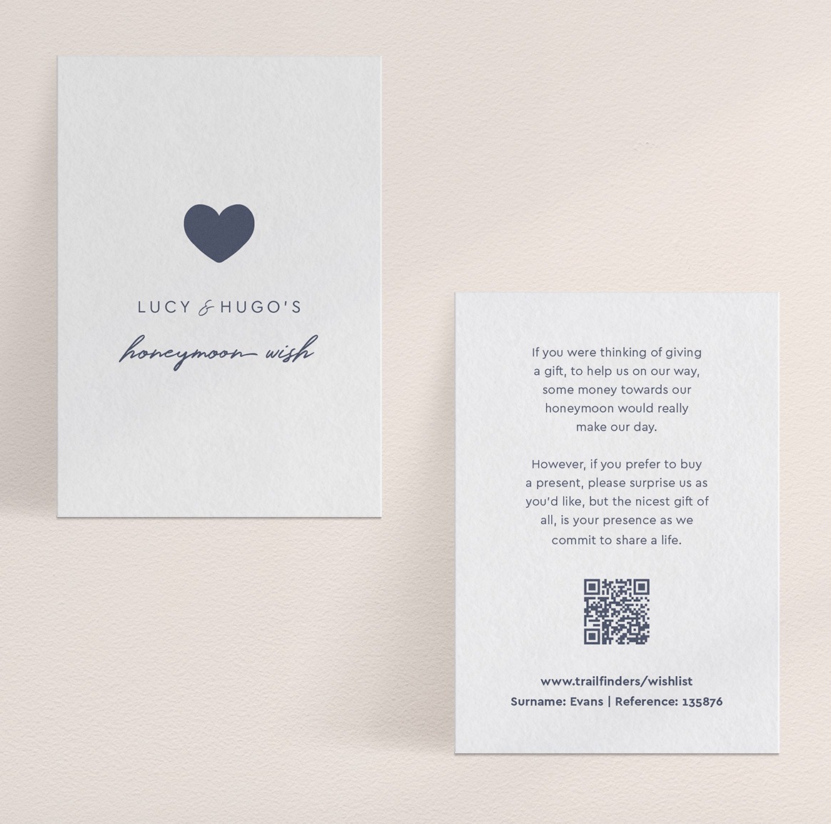 Modern Romance - Off-White Wedding Gift Wish Card