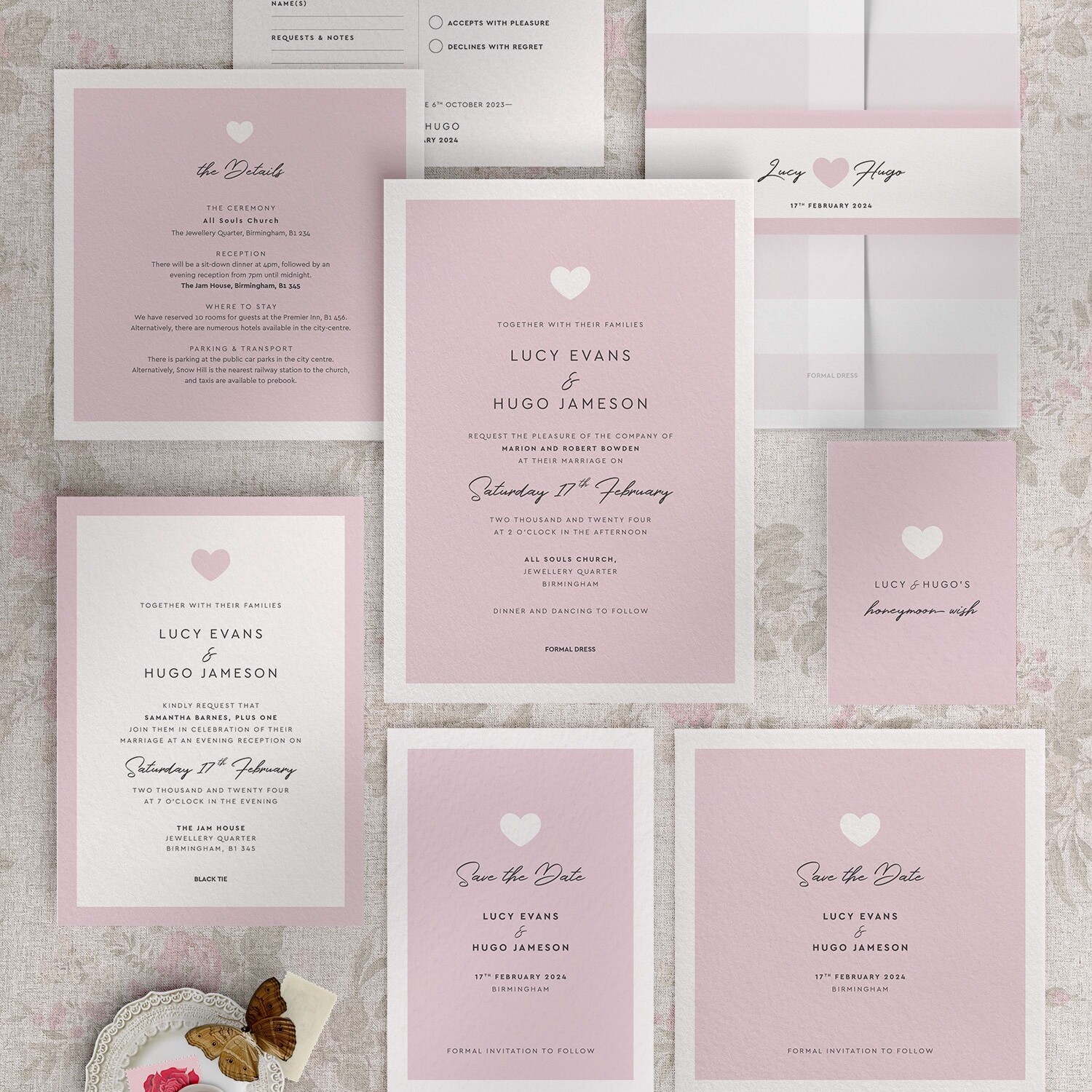 Modern Romance - Pretty Pink - Stationery Collection