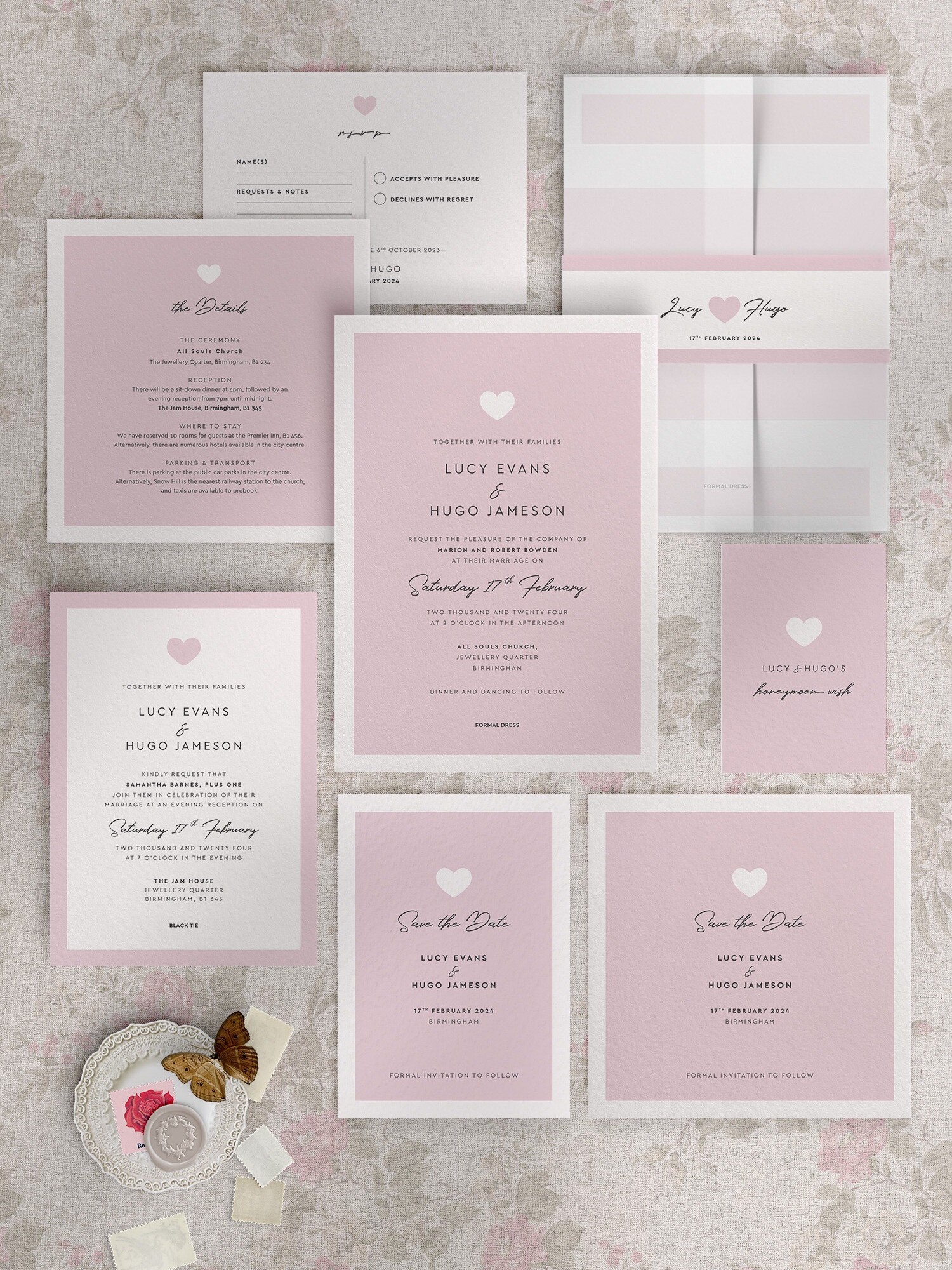 Modern Romance - Pretty Pink - Stationery Collection