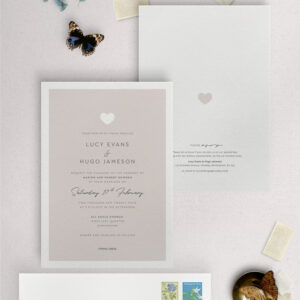 Modern Romance - Putty - Wedding Invitation