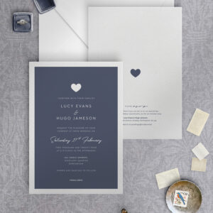 Modern Romance - Smart Blue - Wedding Invitation
