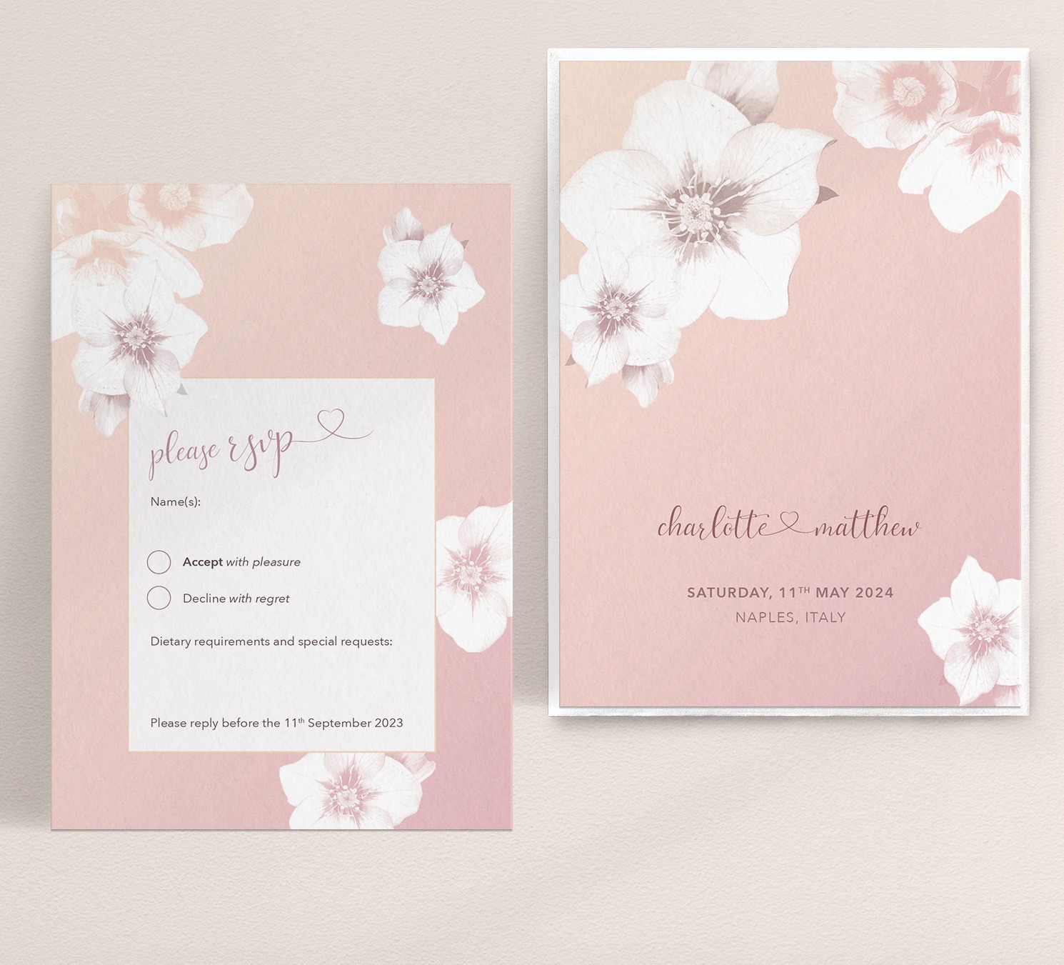 Napoli in Gelato - Wedding RSVP Card - Standard Reverse