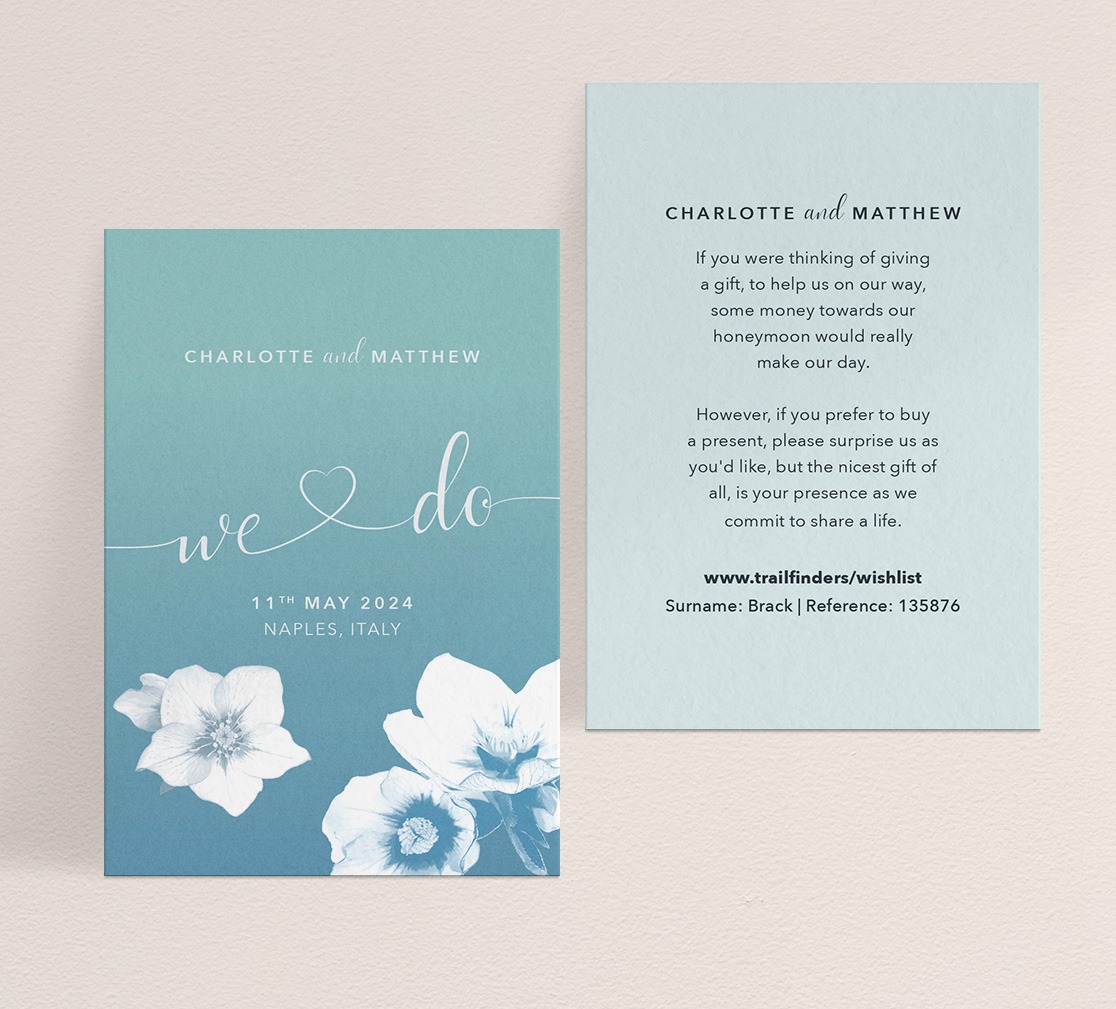 Napoli in Midnight Med - Wedding Honeymoon Wish Card