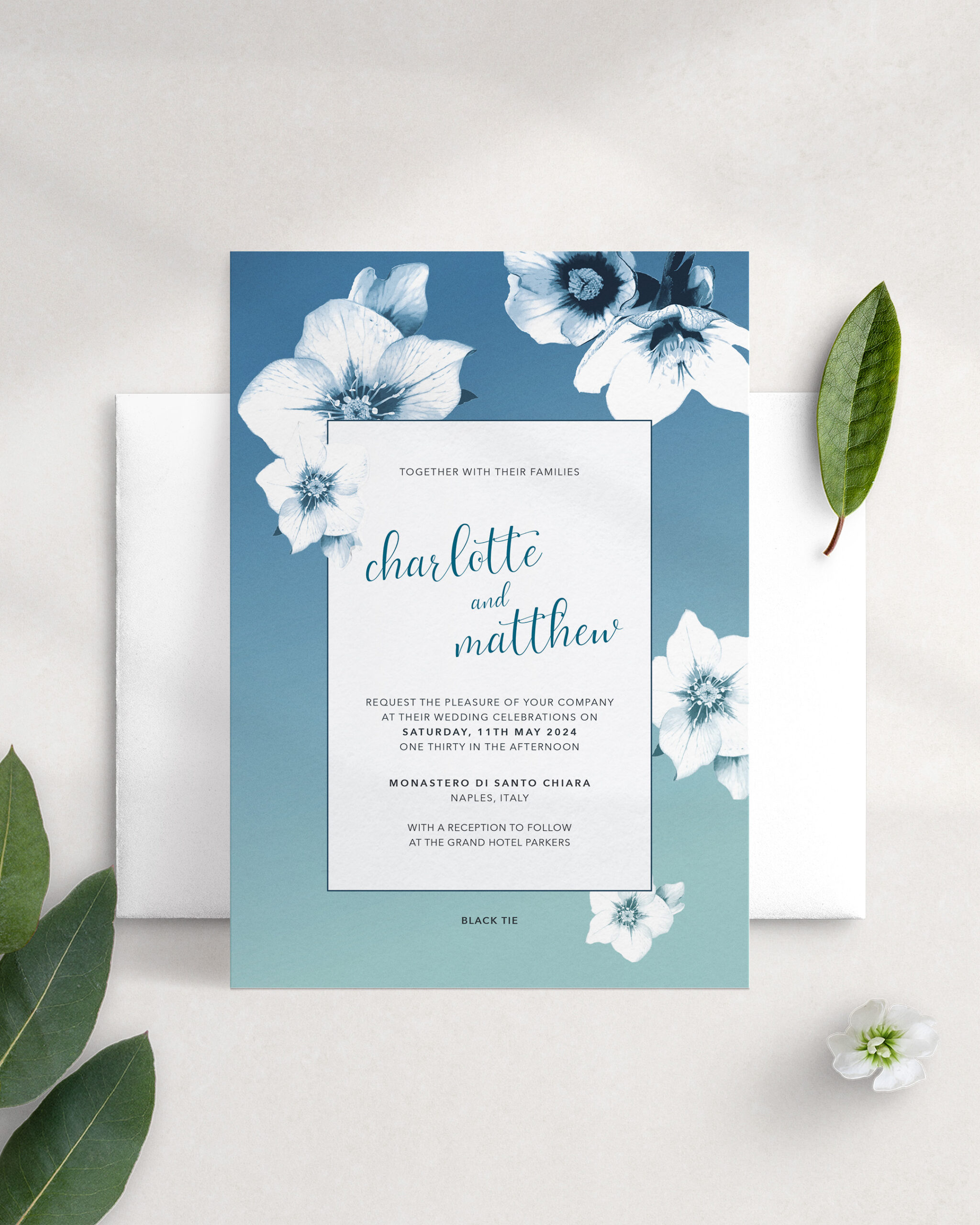 Napoli in Midnight Med - Wedding Invitation