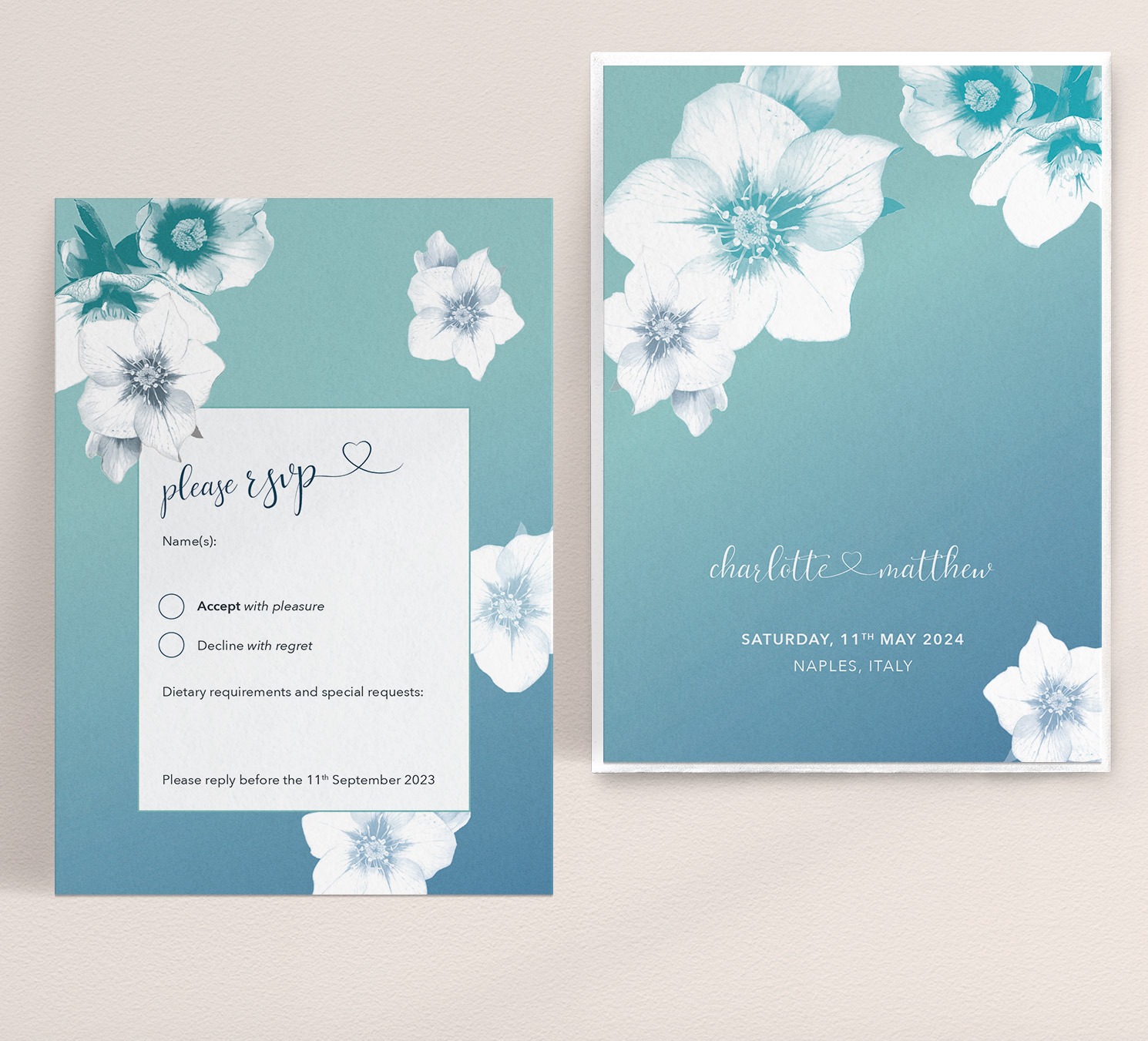 Napoli in Midnight Med - RSVp Card with Envelope