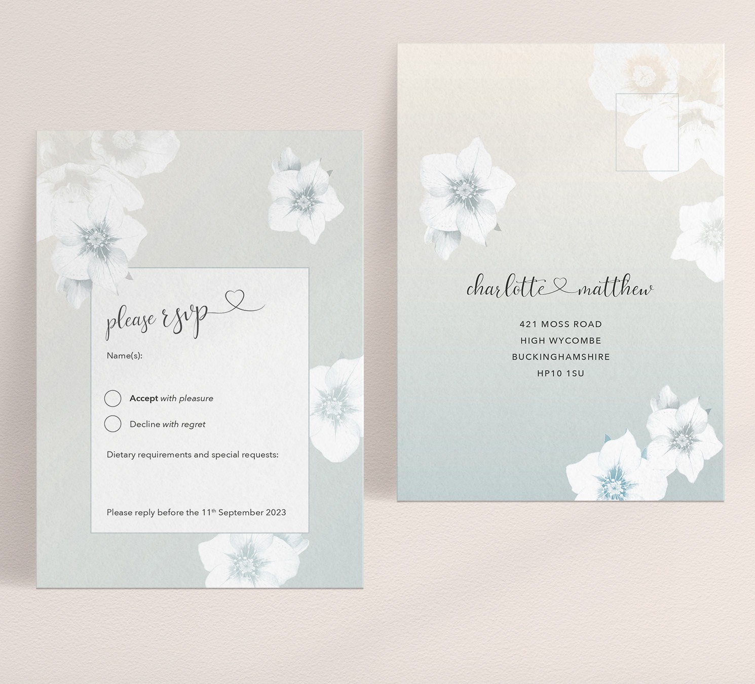 Napoli in Morning Mist - Wedding RSVP Card - Postcard Reverse