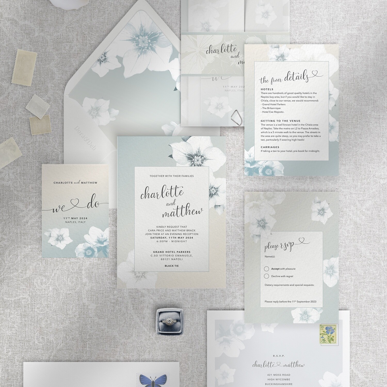 Napoli - Morning Mist - Reception Invitation Suite