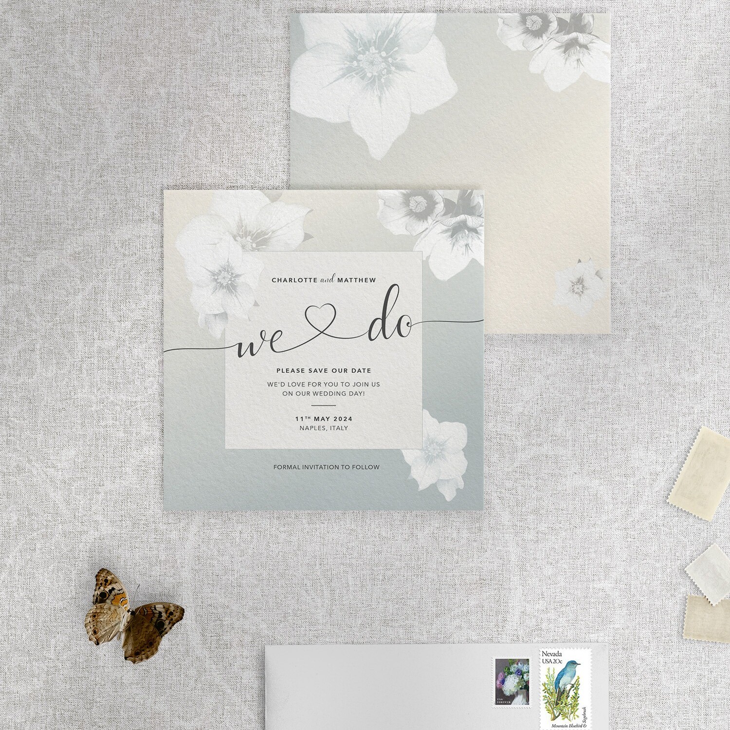 Napoli - Morning Mist - Save the Date Card - Square