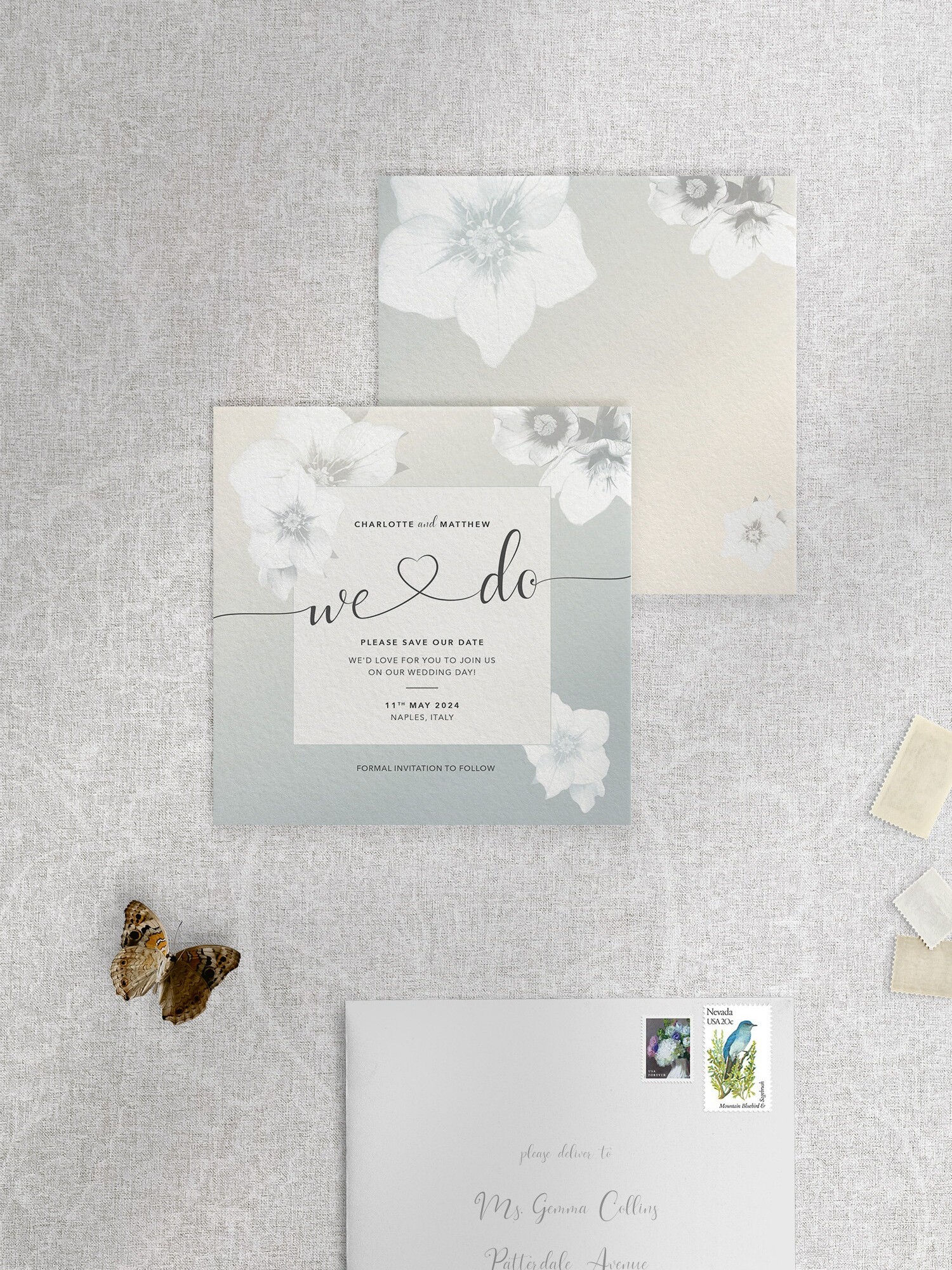 Napoli - Morning Mist - Save the Date Card - Square