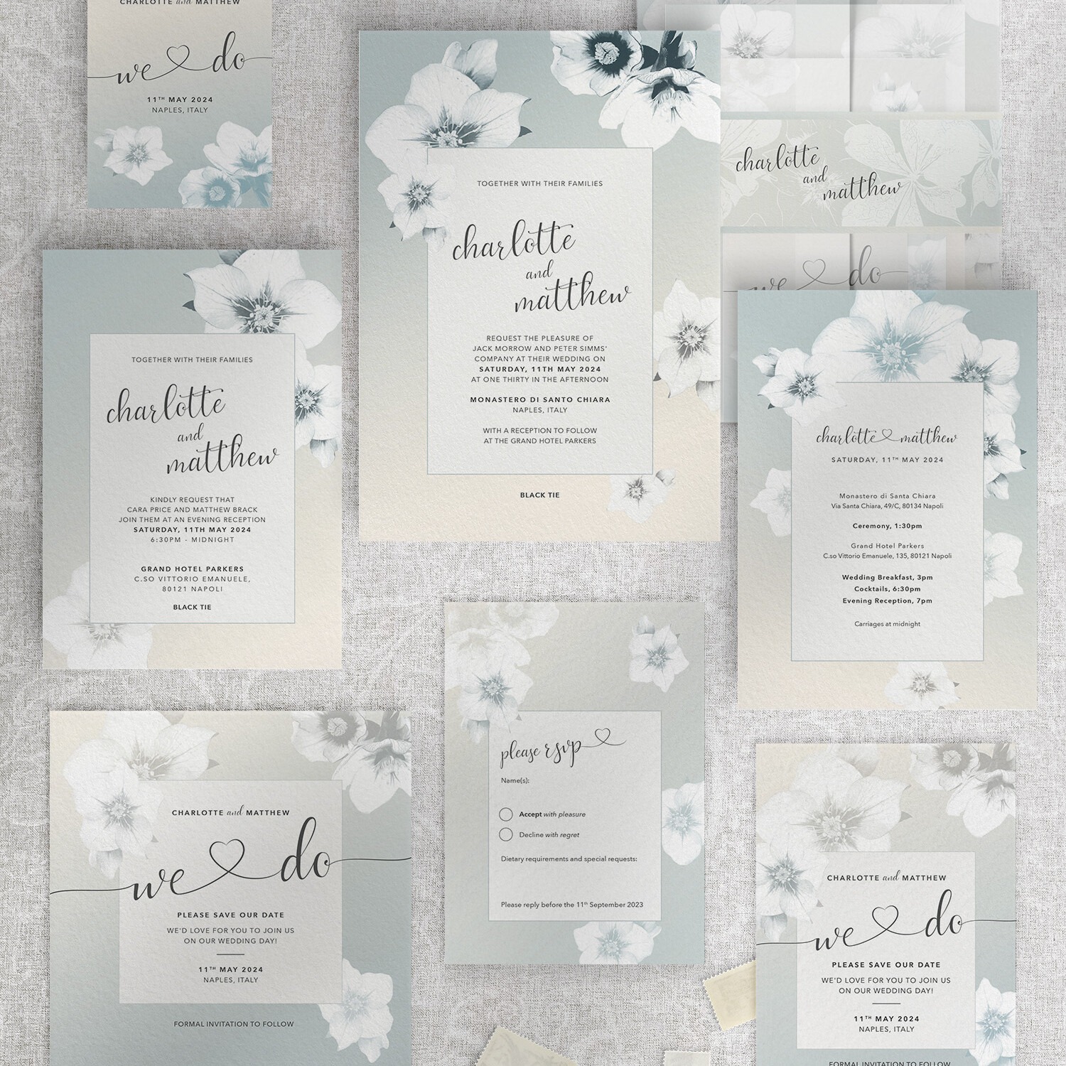 Napoli - Morning Mist - Wedding Stationery Collection