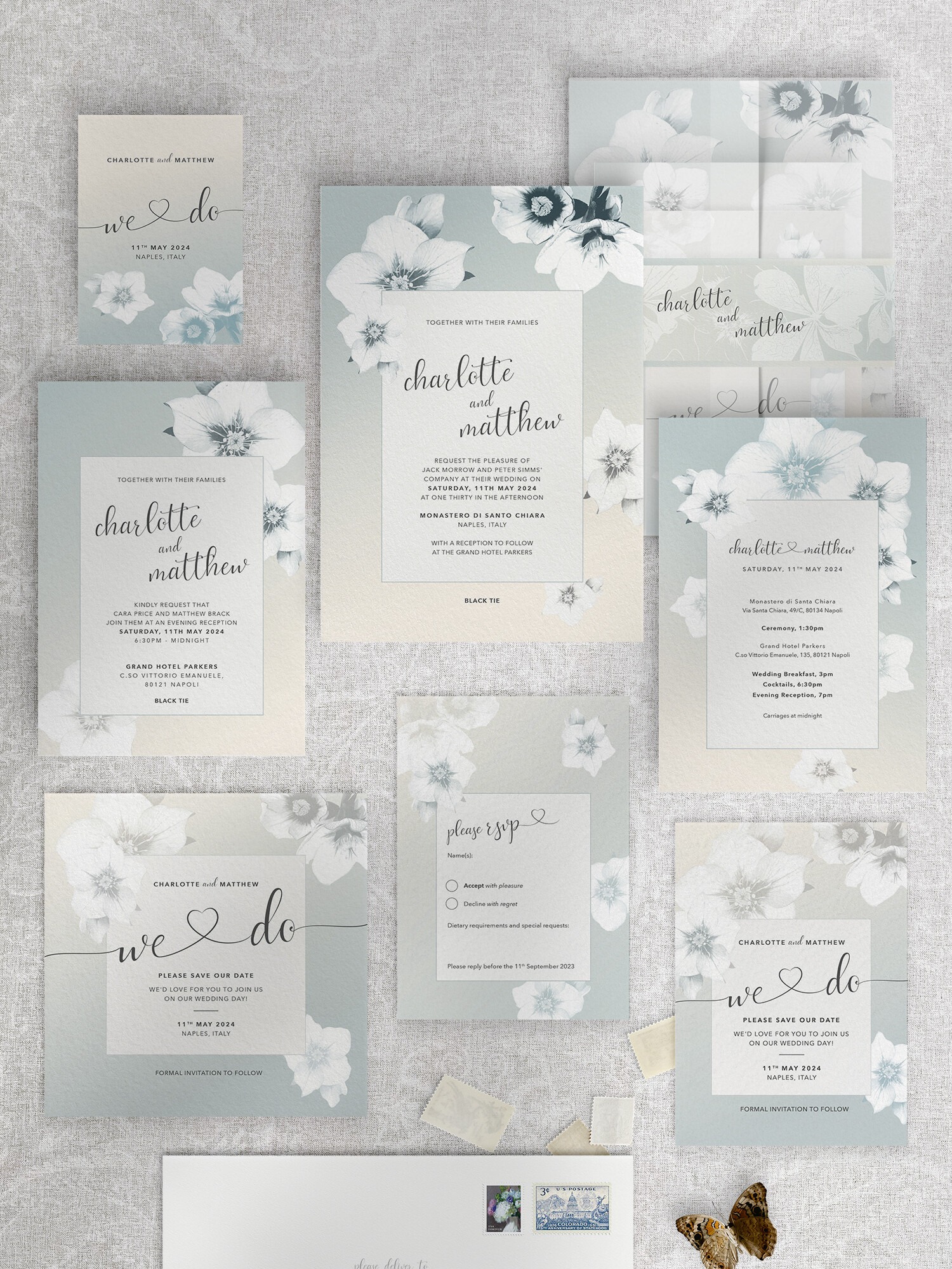 Napoli - Morning Mist - Wedding Stationery Collection