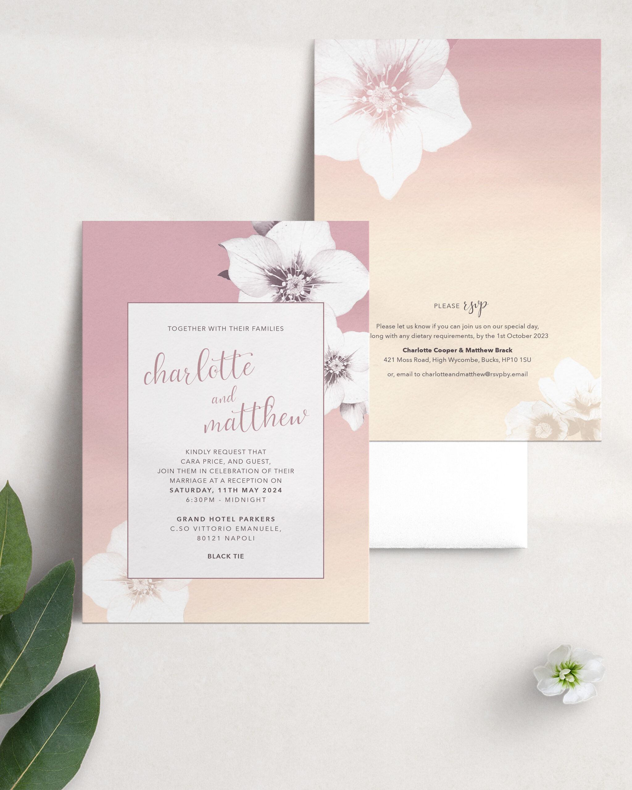 Napoli in Gelato - Wedding Reception Invitation, 5 by 7 inch, RSVP Reverse
