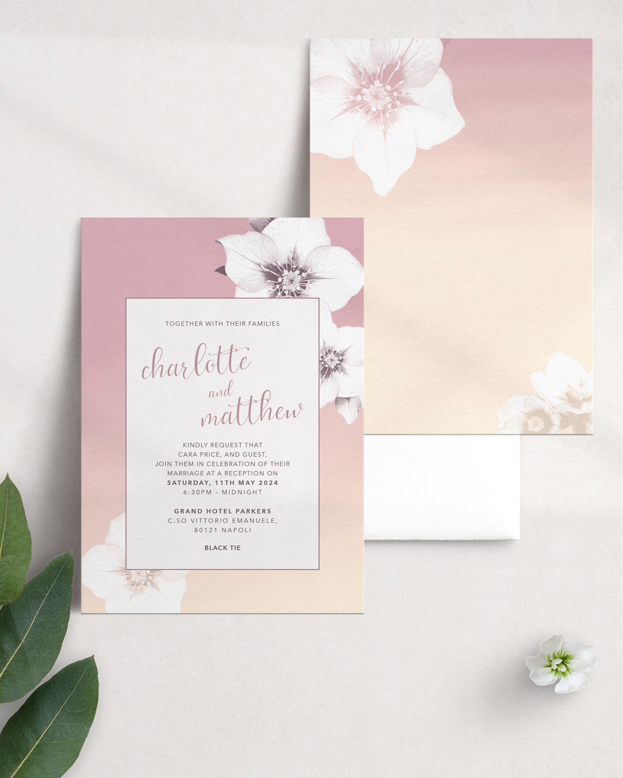 Napoli in Gelato - Wedding Reception Invitation, 5 by 7 inch, Standard Reverse