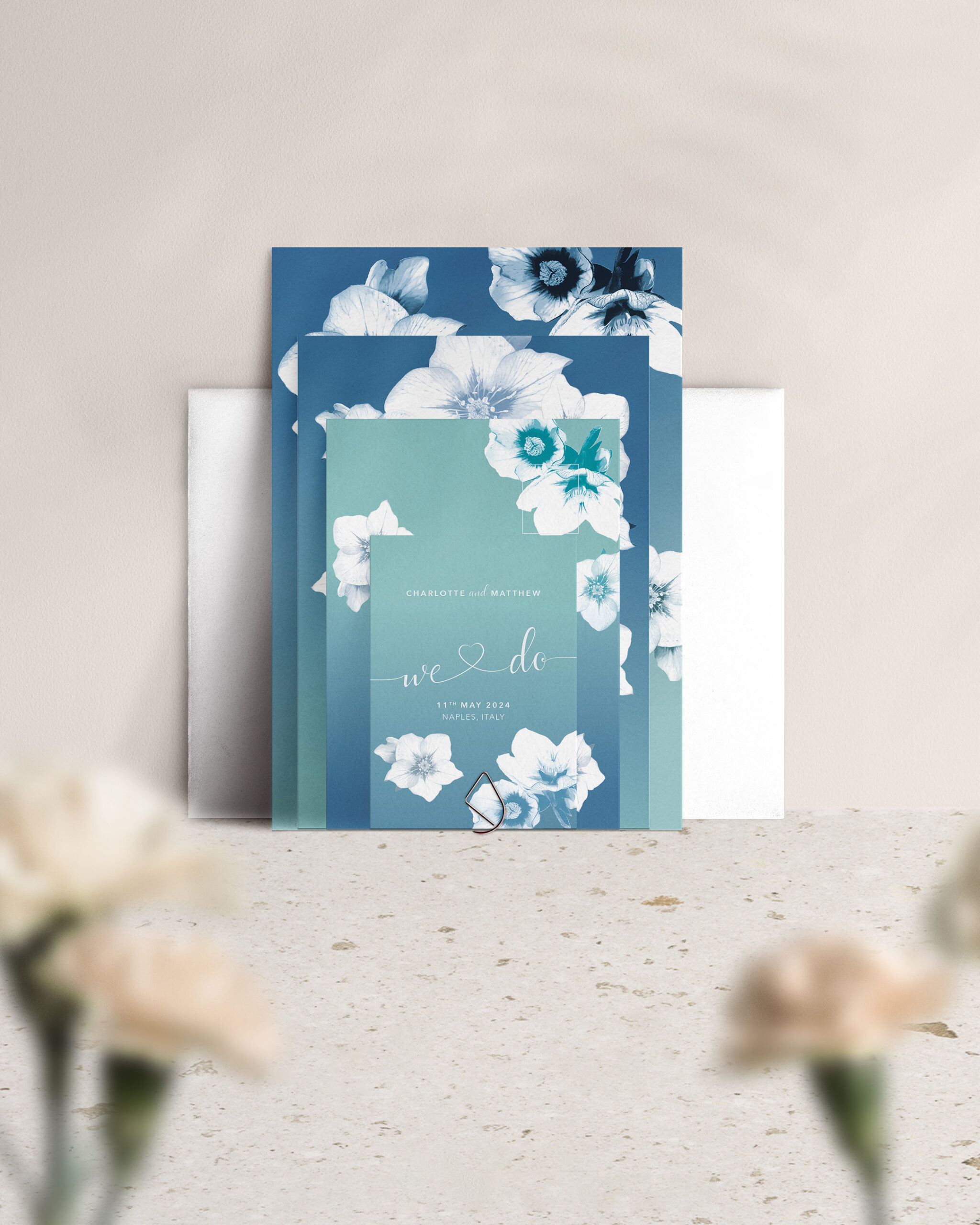 Napoli in Midnight Med - Standard Wedding Invitation Suite