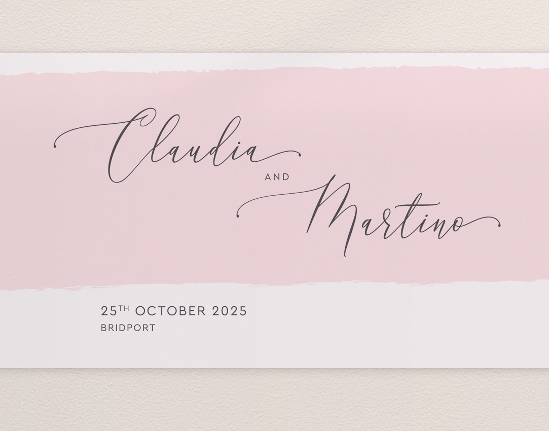 Simplicity Stripe - Soft Pink - Wedding Bellyband Card Wrap