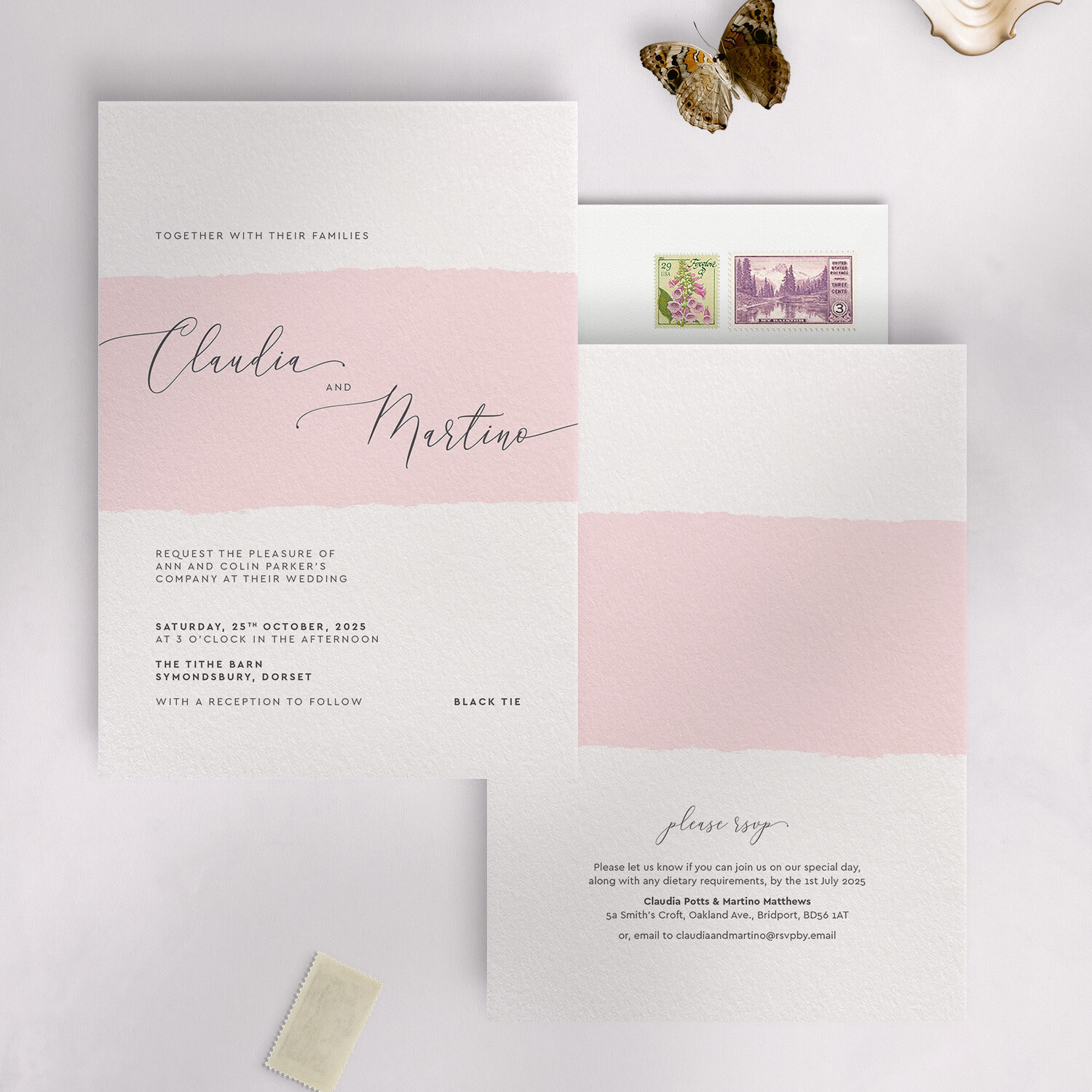 Simplicity - Soft Pink - Wedding Invitation