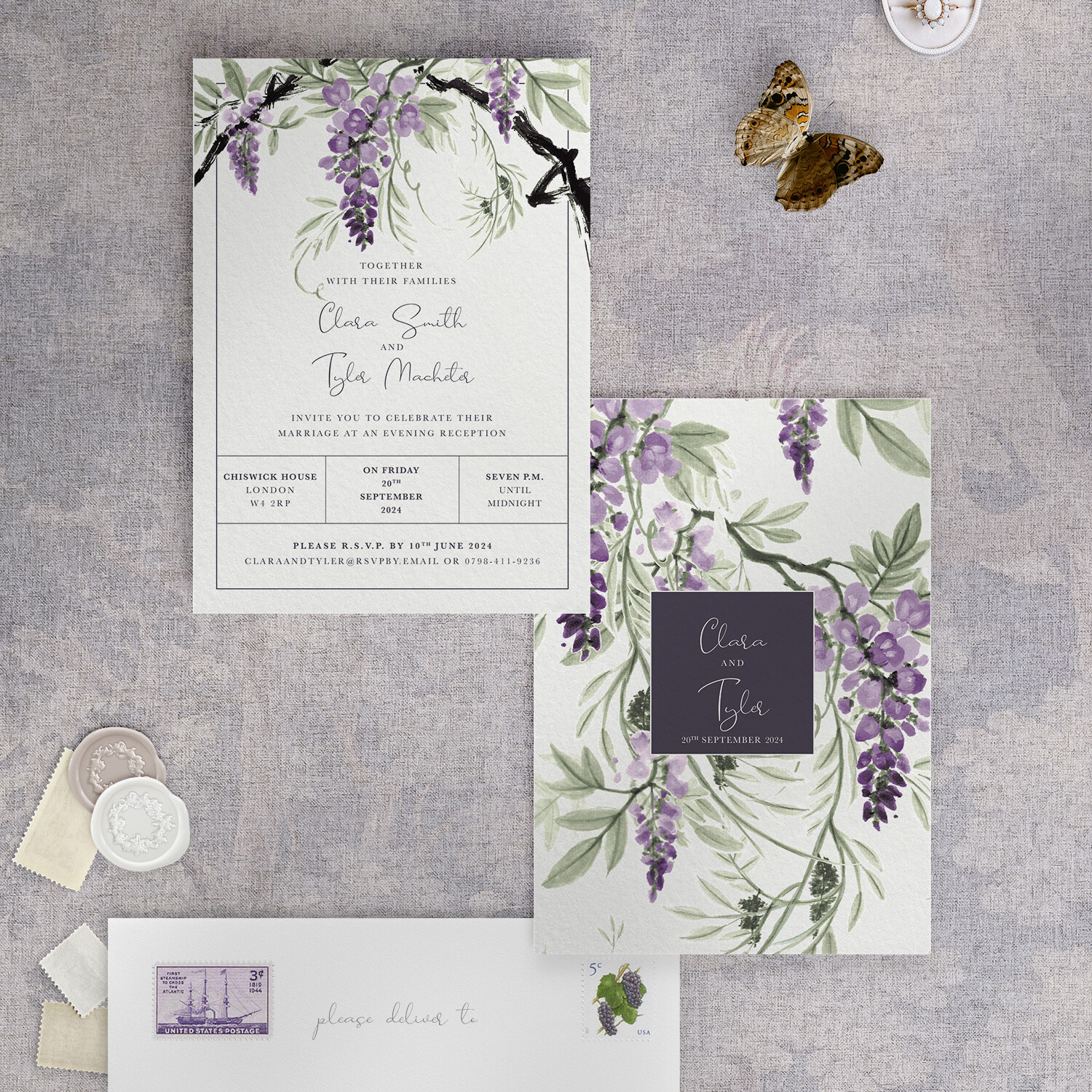 Wisteria Falls - Morning Light - Reception Invitation