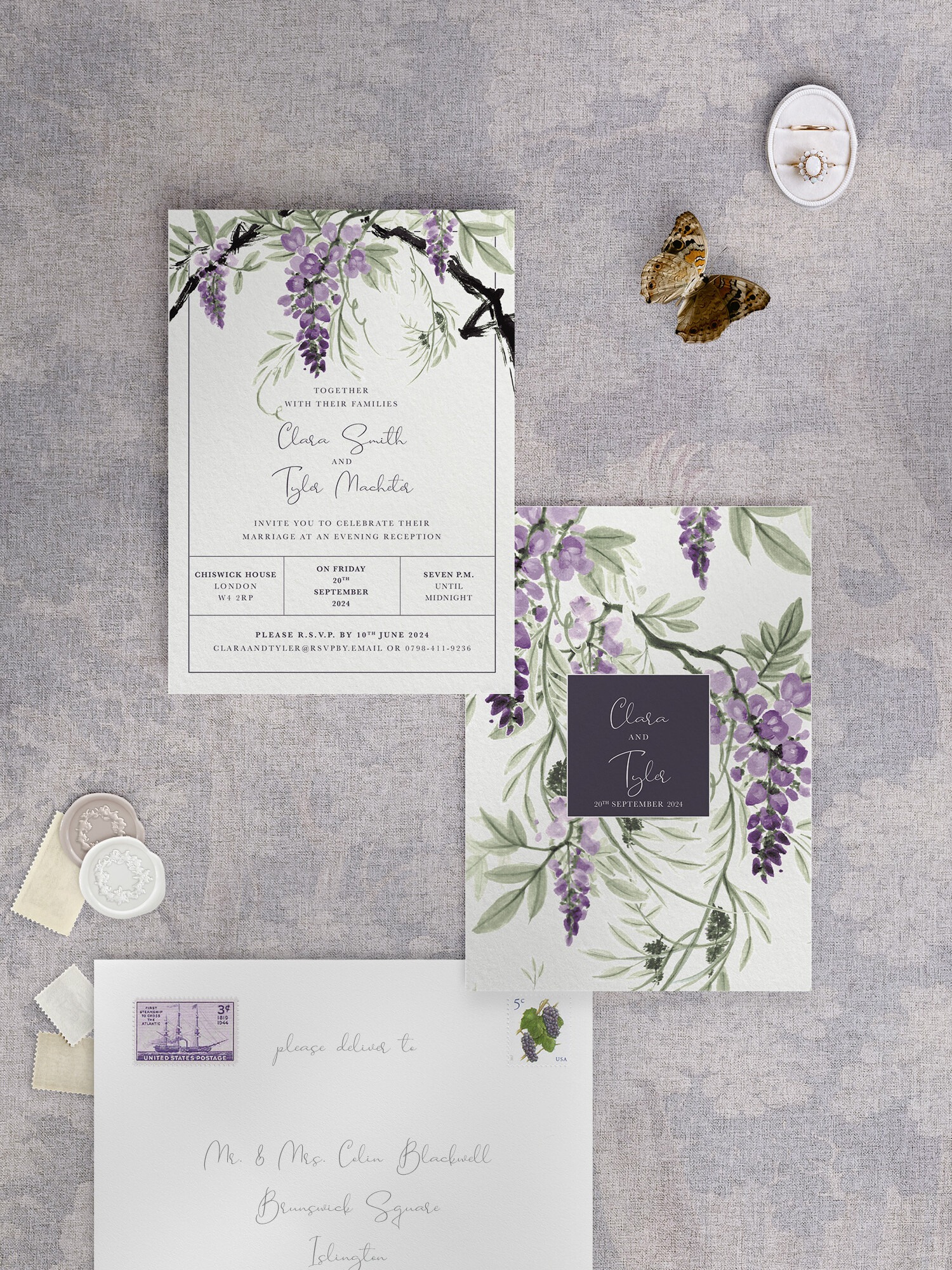 Wisteria Falls - Morning Light - Reception Invitation