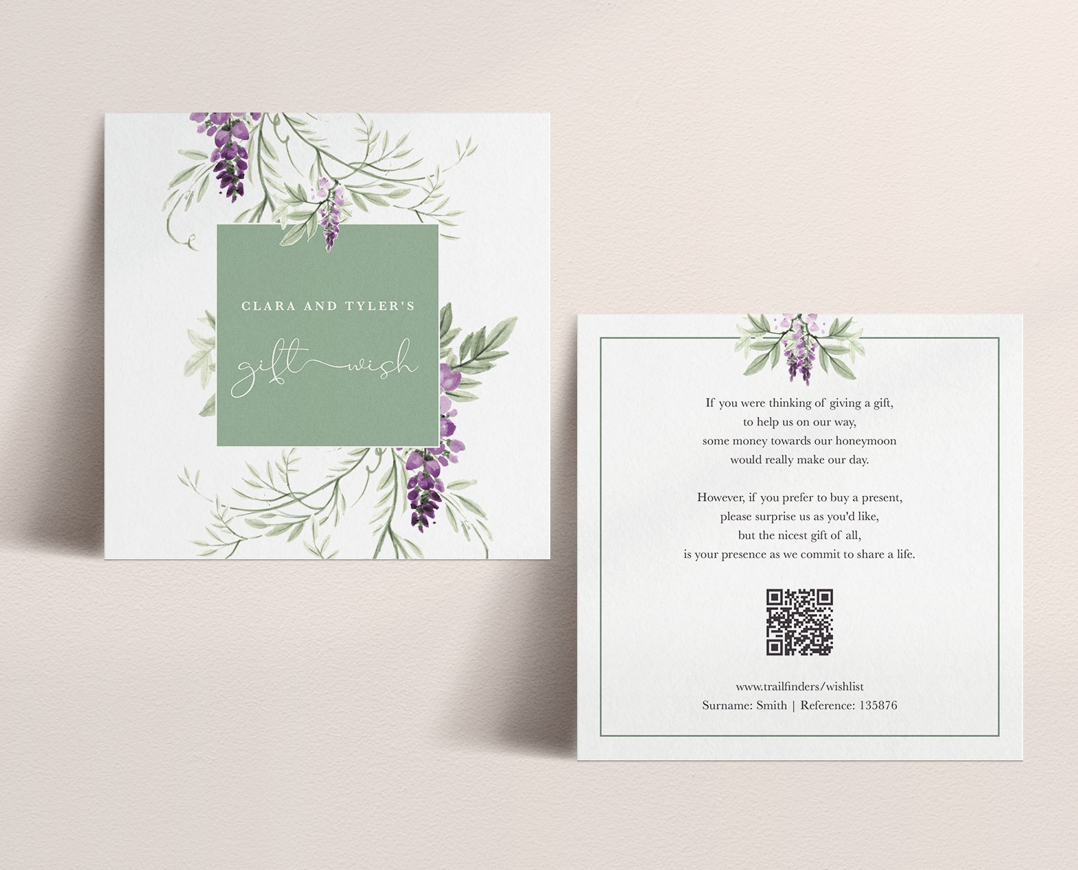 Wisteria Falls Gift Wish in Garden Green - Green Accent